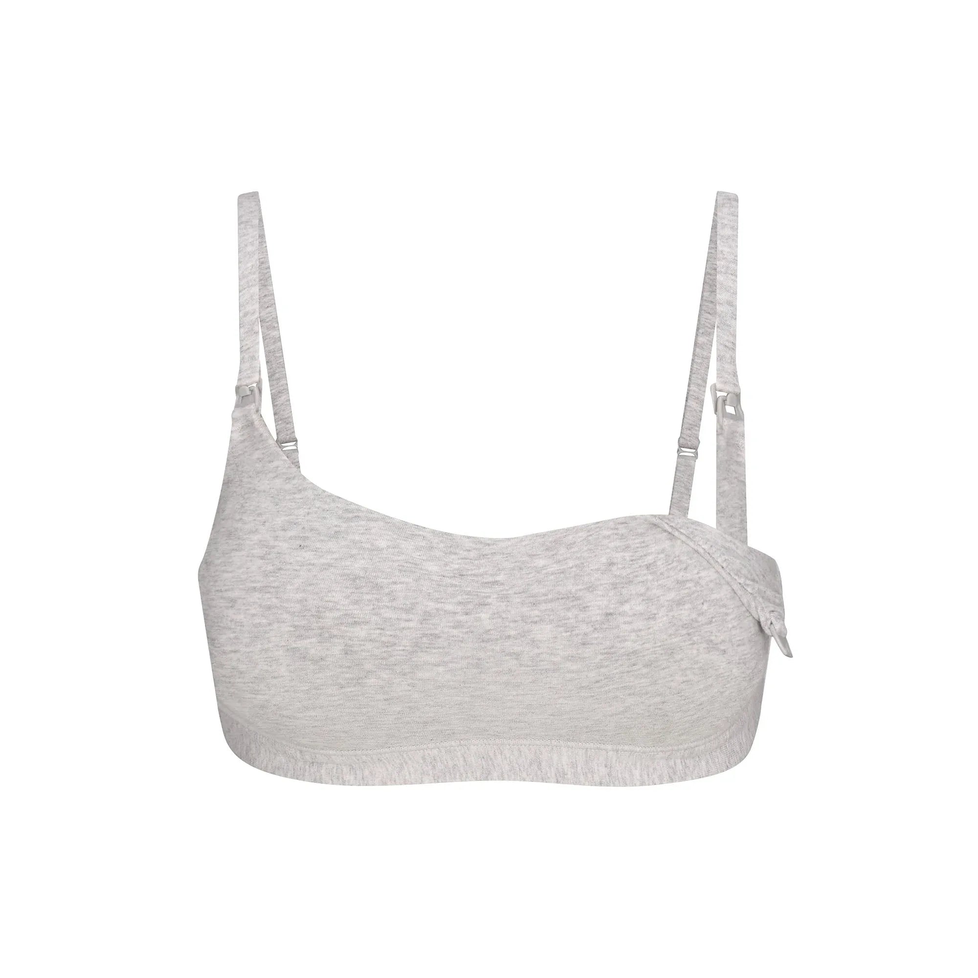 SKIMS COTTON JERSEY MATERNITY NURSING SCOOP BRALETTE | LIGHT HEATHER GREY - SÜTYEN - My Suti