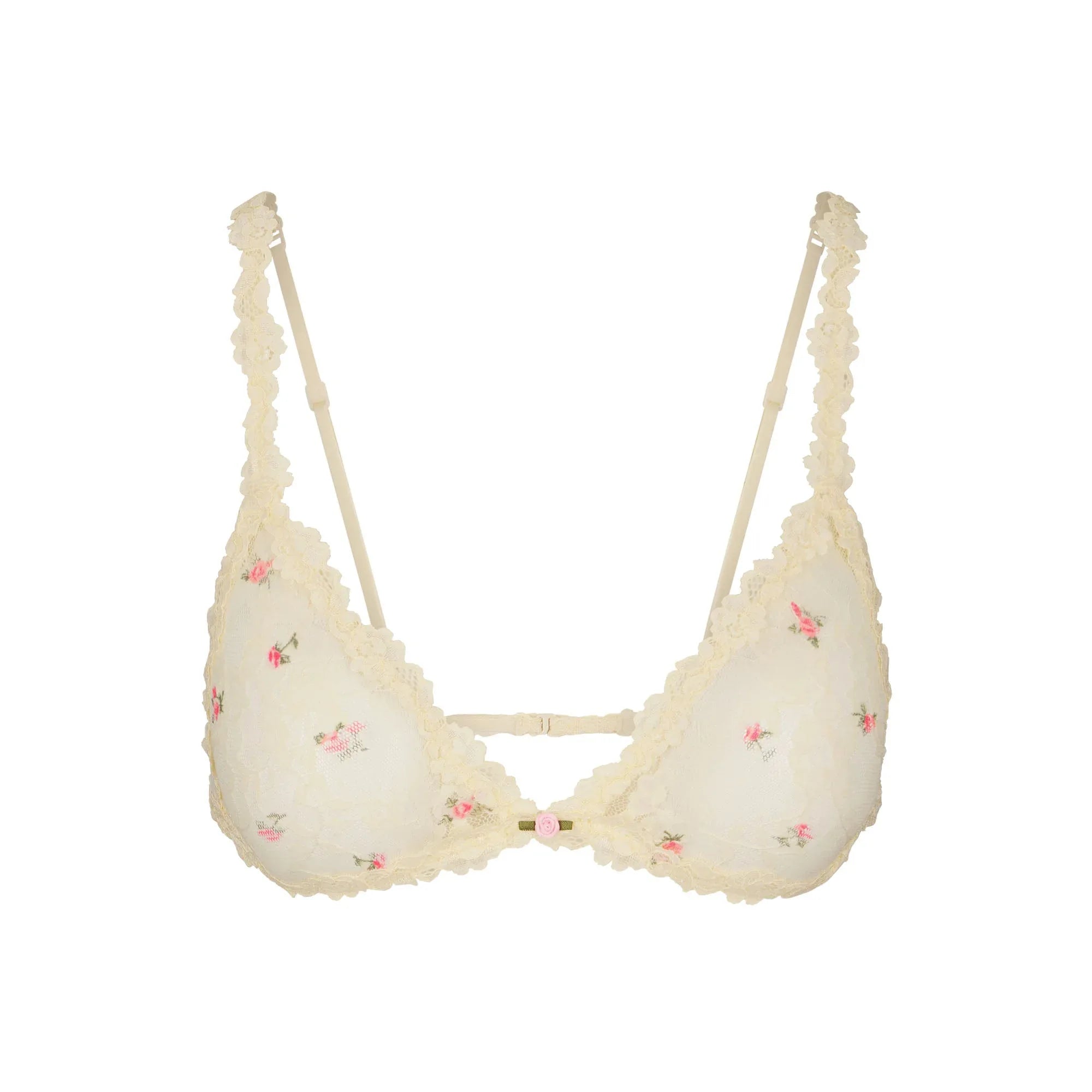 SKIMS STRETCH LACE TRIANGLE BRALETTE | BUTTER ROSEBUD PRINT - SÜTYEN - My Suti