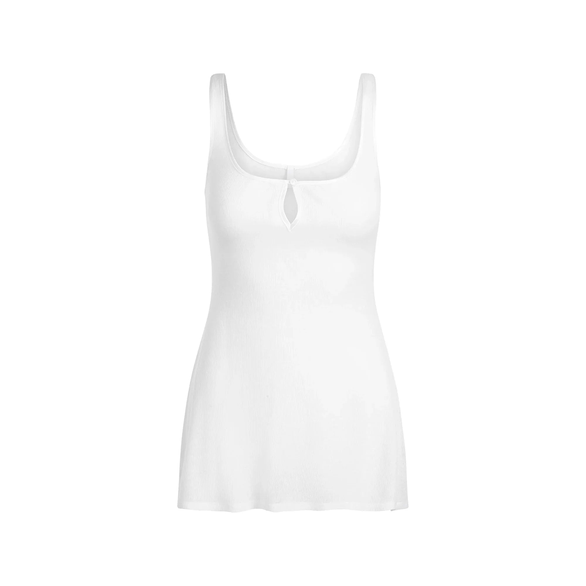 SKIMS SHEER COTTON MINI SLIP DRESS | SNOW - ELBİSE - My Suti