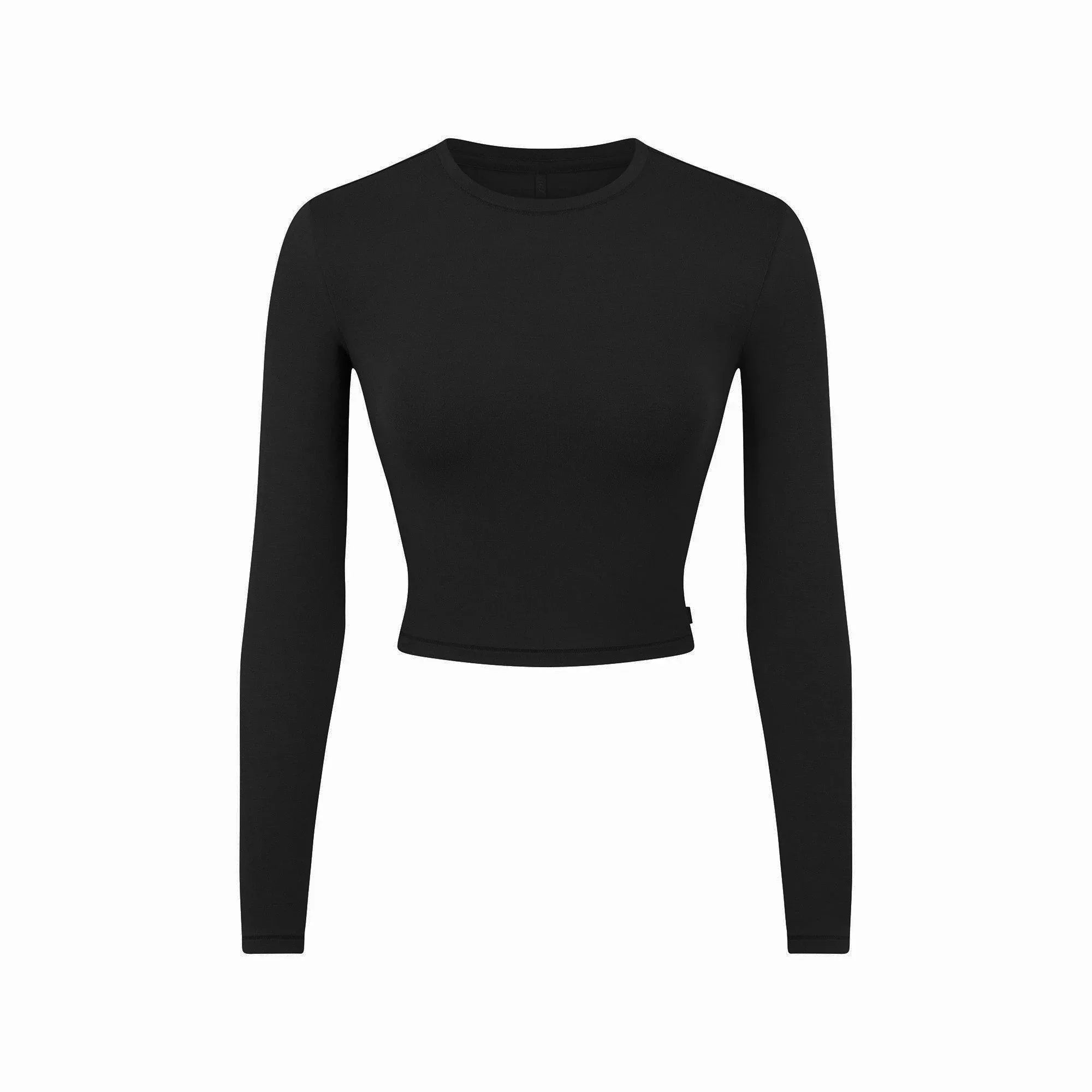 SKIMS SLEEP SUPER CROPPED LONG SLEEVE | ONYX - TİŞÖRT - My Suti
