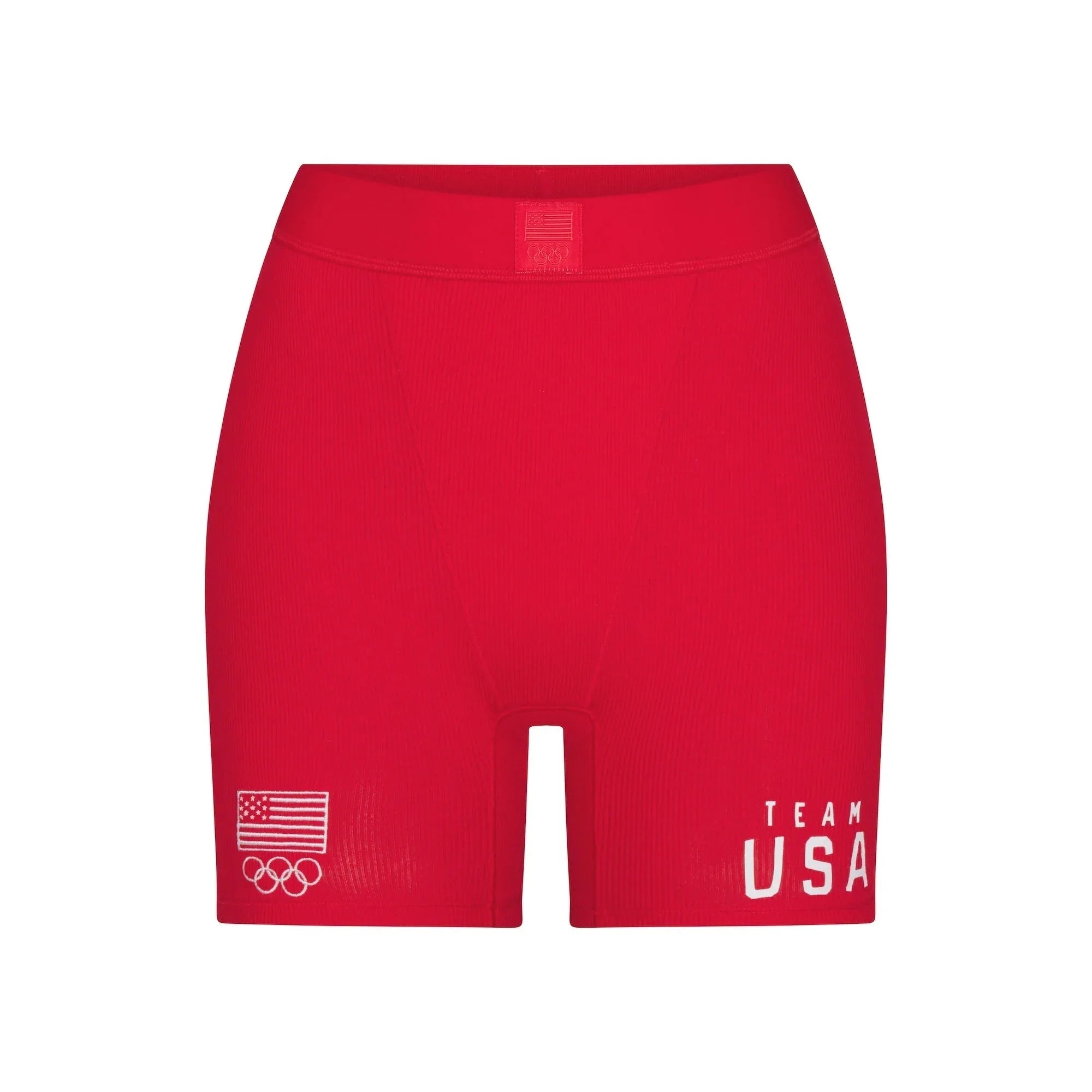 SKIMS FOR TEAM USA COTTON RIB OLYMPIC BOXER | RED - KUTU ŞORT - My Suti