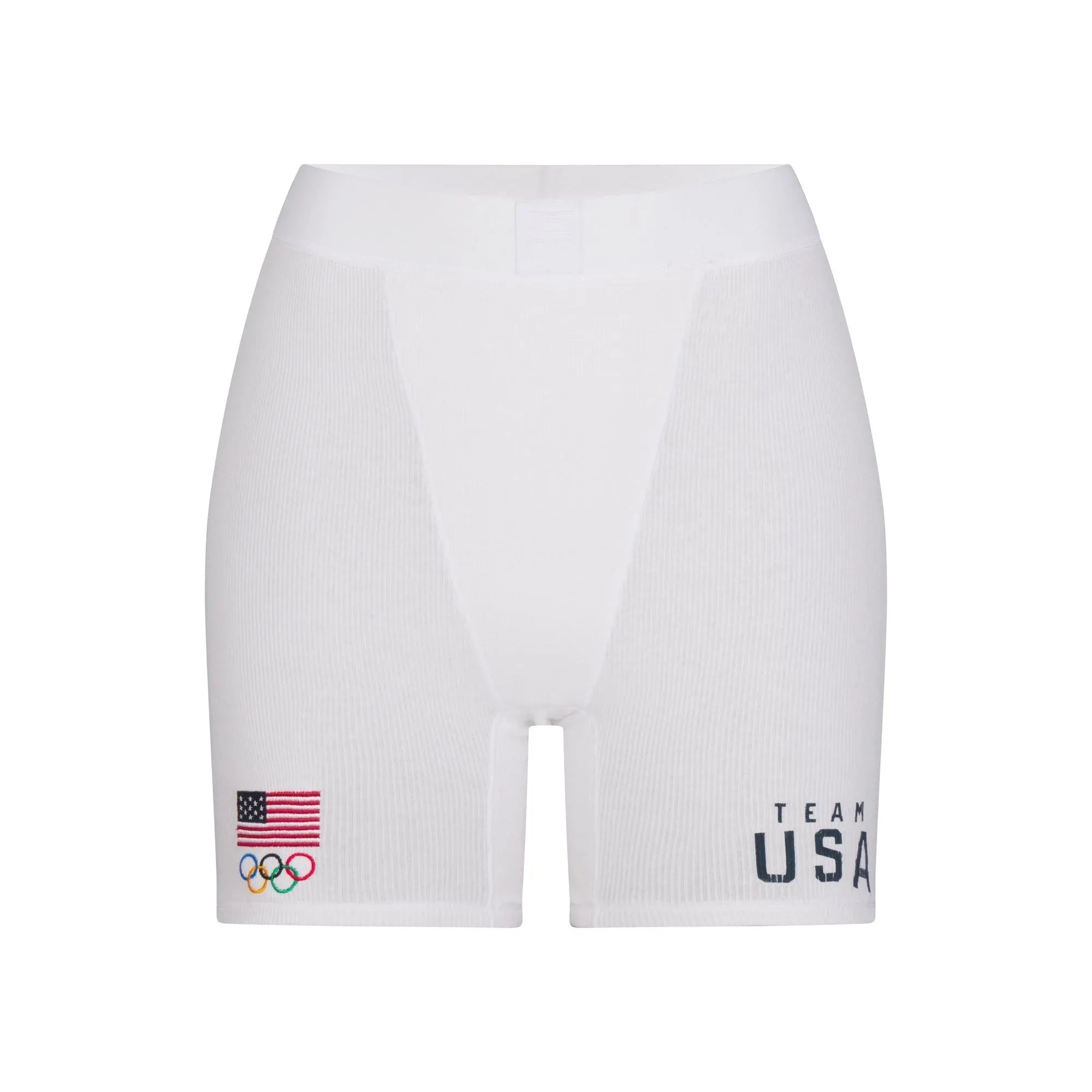 SKIMS FOR TEAM USA COTTON RIB OLYMPIC BOXER | WHITE - KUTU ŞORT - My Suti