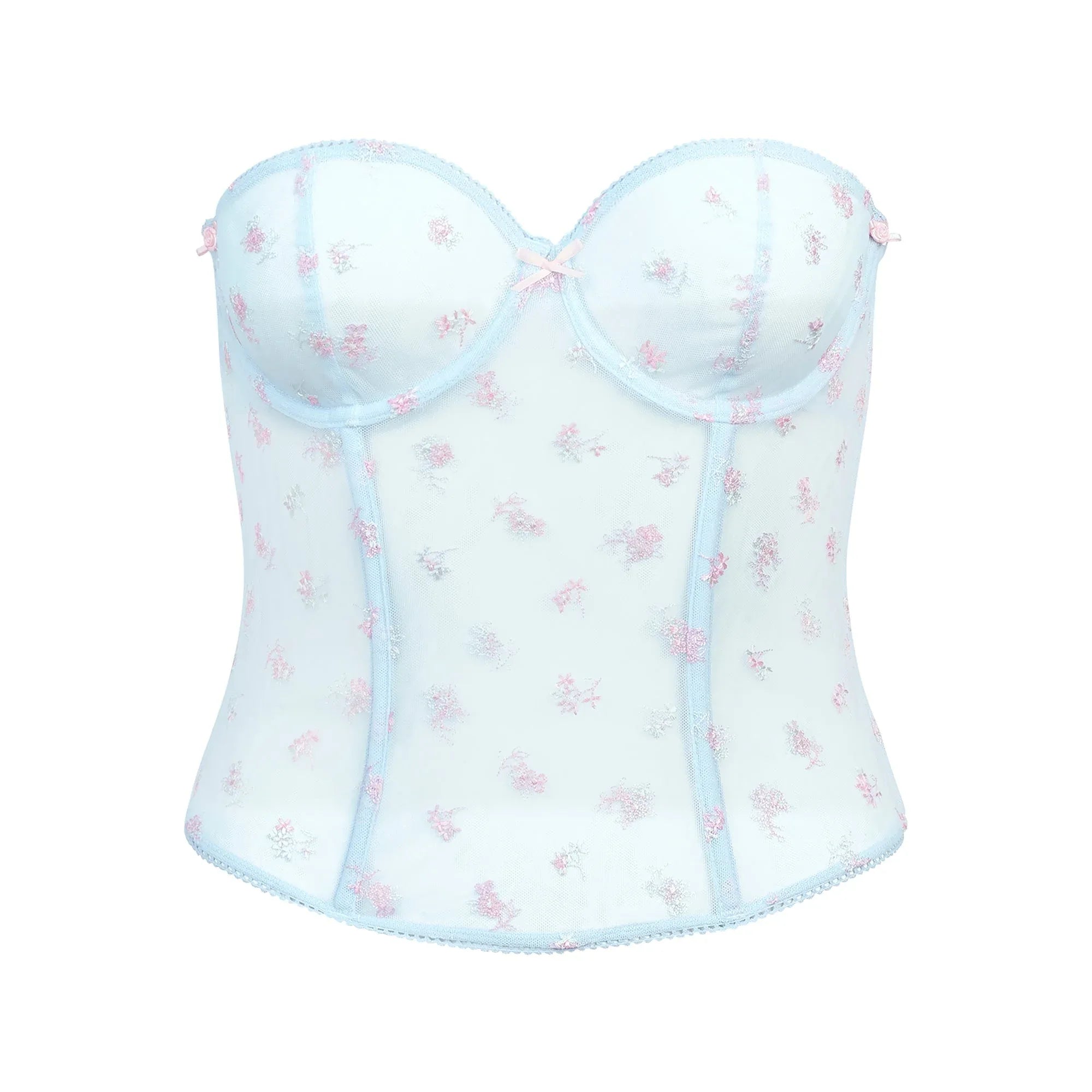SKIMS SPRING INTIMATES CORSET | POWDER BLUE MULTI TULLE - KORSE - My Suti