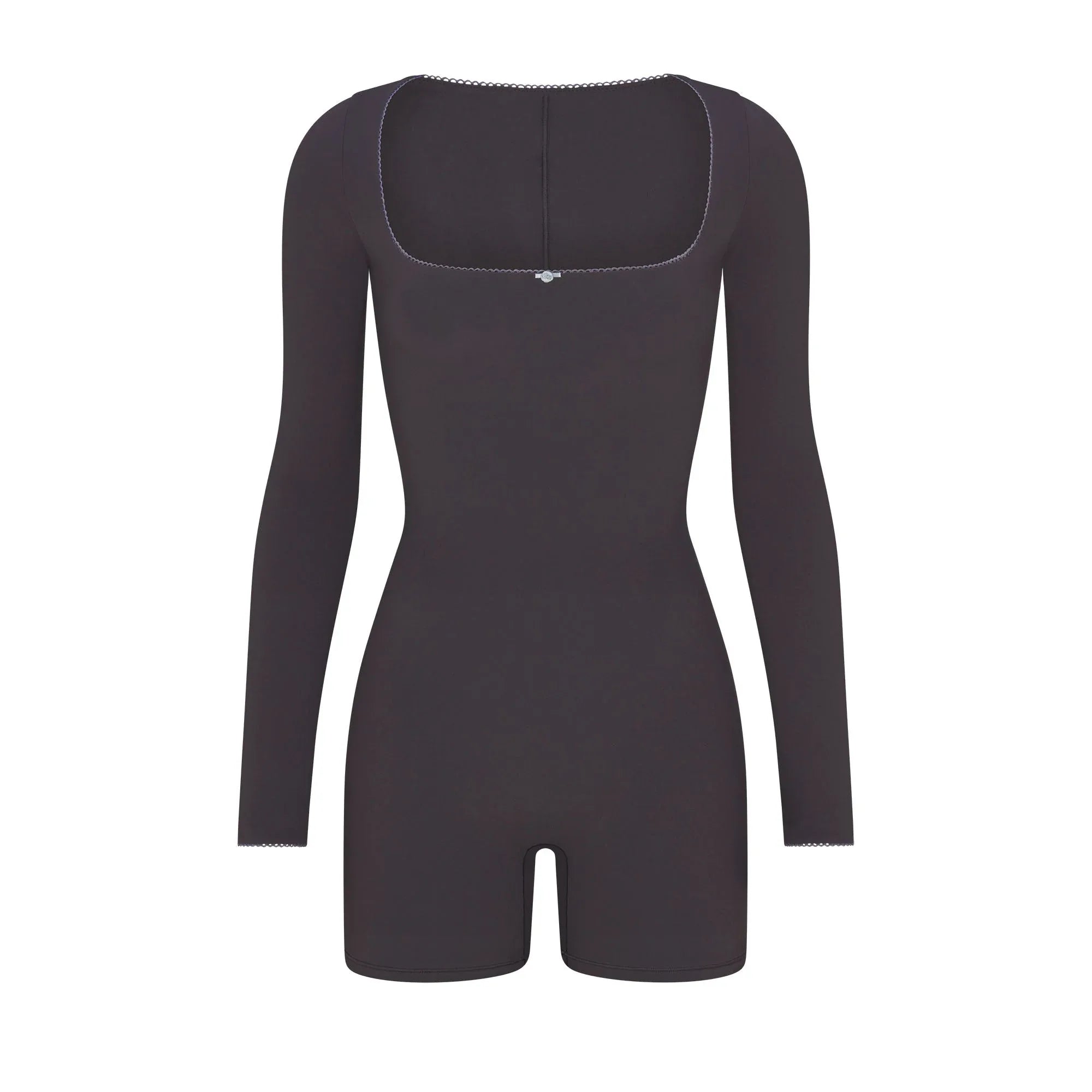 SKIMS FITS EVERYBODY PICOT LONG SLEEVE ONESIE | ASH CONTRAST - TULUM - My Suti