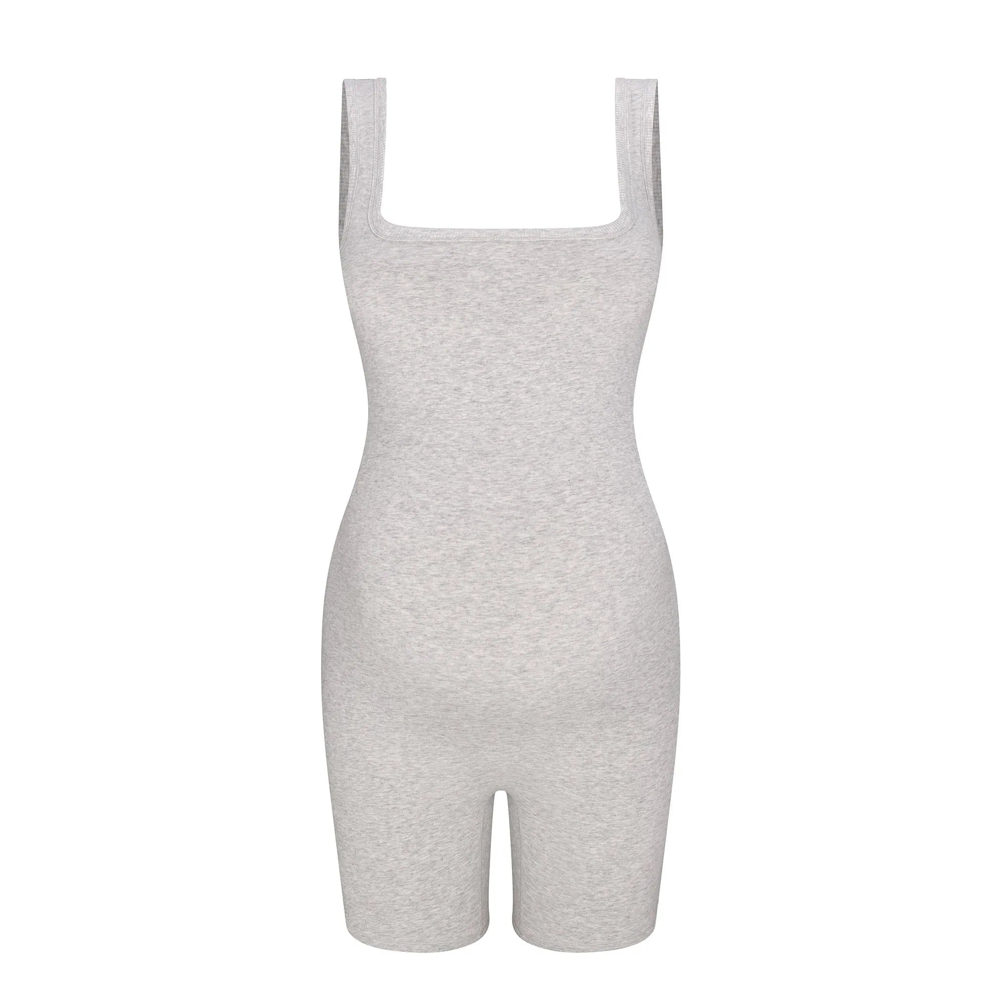SKIMS COTTON JERSEY MATERNITY ONESIE | LIGHT HEATHER GREY - ONESİE - My Suti