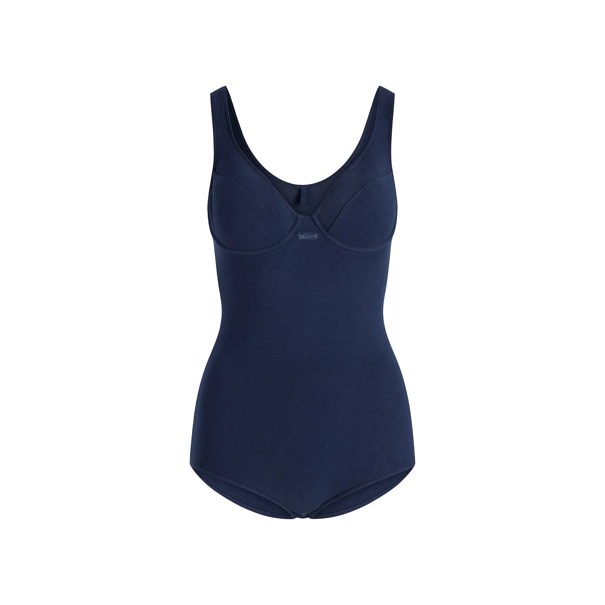 SKIMS COTTON JERSEY UNDERWIRE BODYSUIT | NAVY - BODYSUIT - My Suti