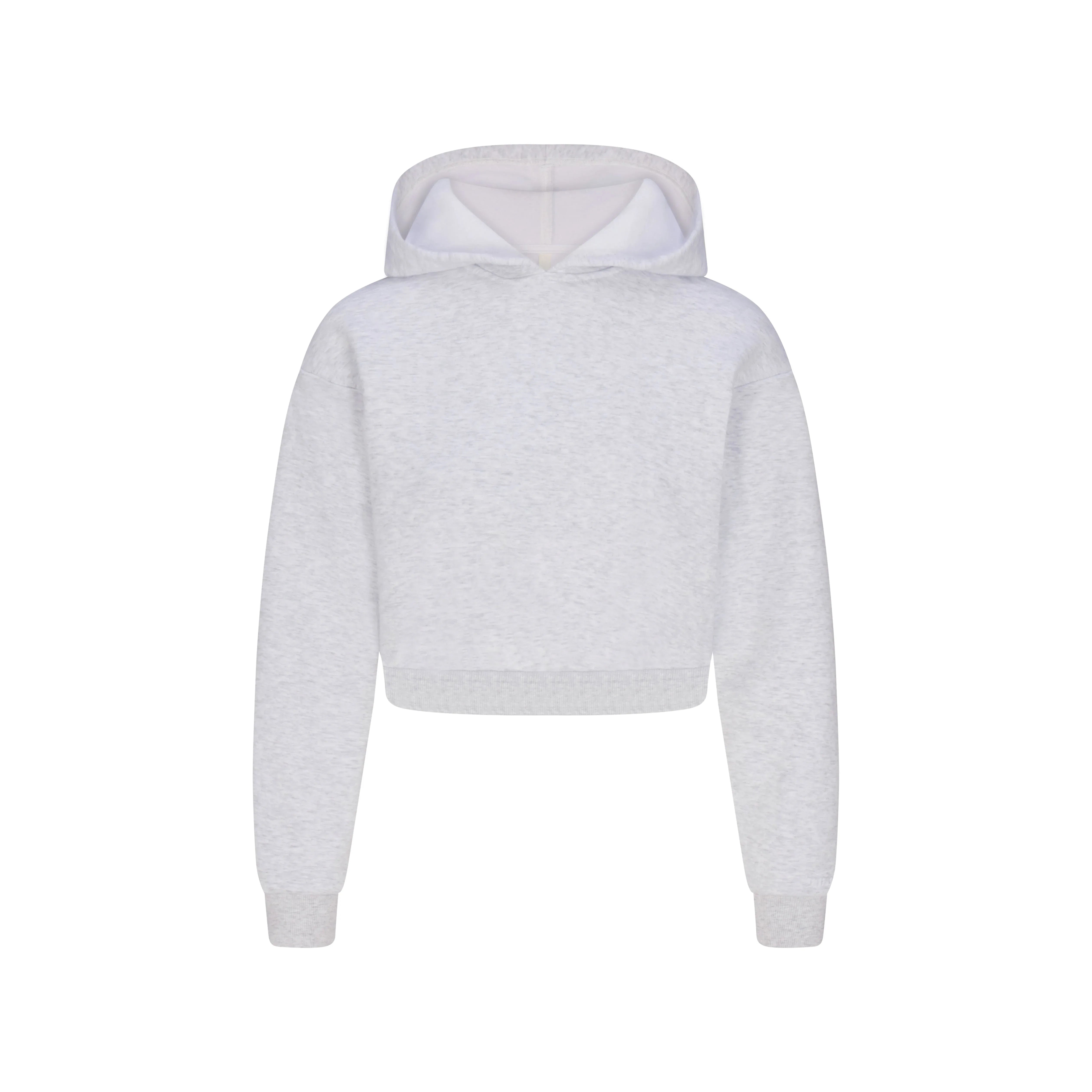 SKIMS COTTON FLEECE SHRUNKEN HOODIE | LIGHT HEATHER GREY - KAPŞONLU SWEATSHIRT - My Suti