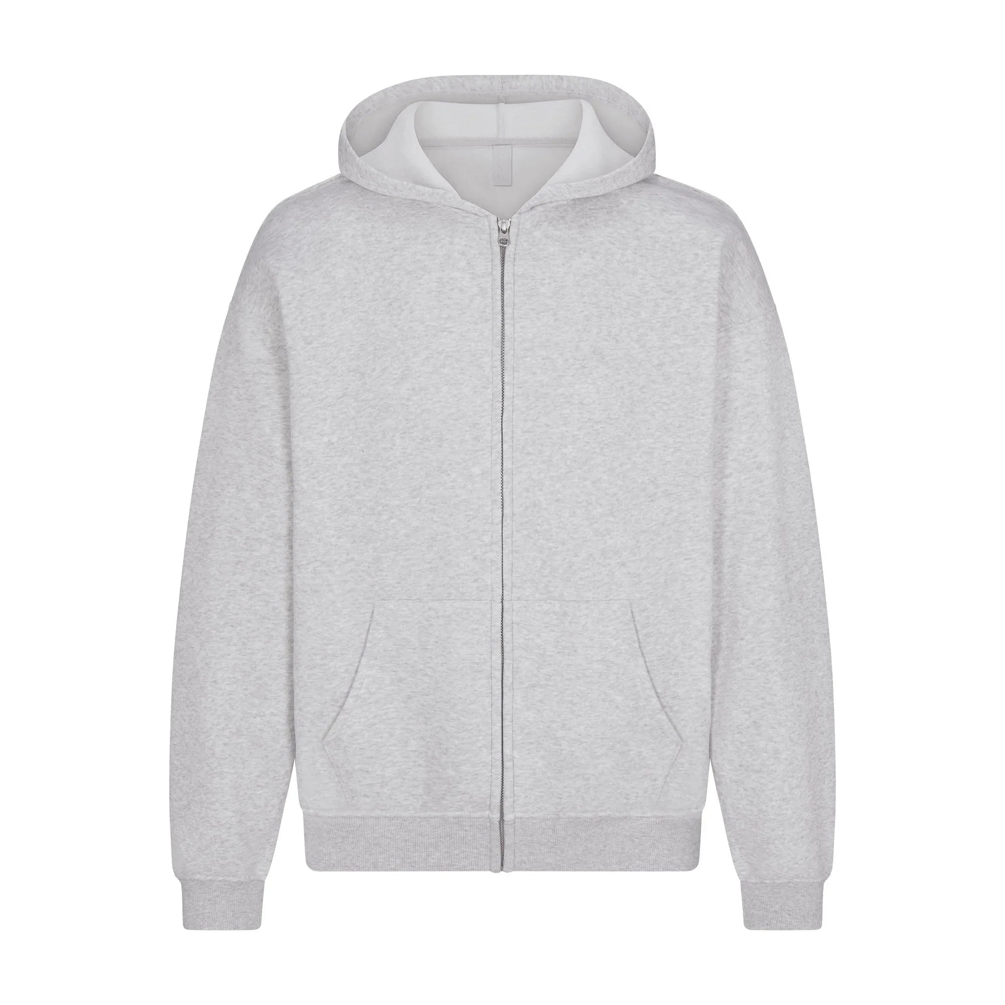 SKIMS FLEECE LOUNGE MENS RELAXED ZIP UP HOODIE | LIGHT HEATHER GREY - KAPŞONLU SWEATSHIRT - My Suti