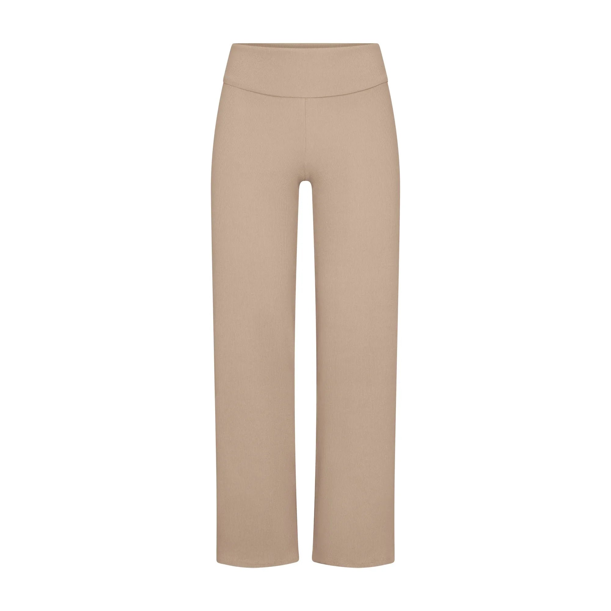 SKIMS COTTON RIB FOLDOVER STRAIGHT LEG PANT | LATTE - PANTOLON - My Suti