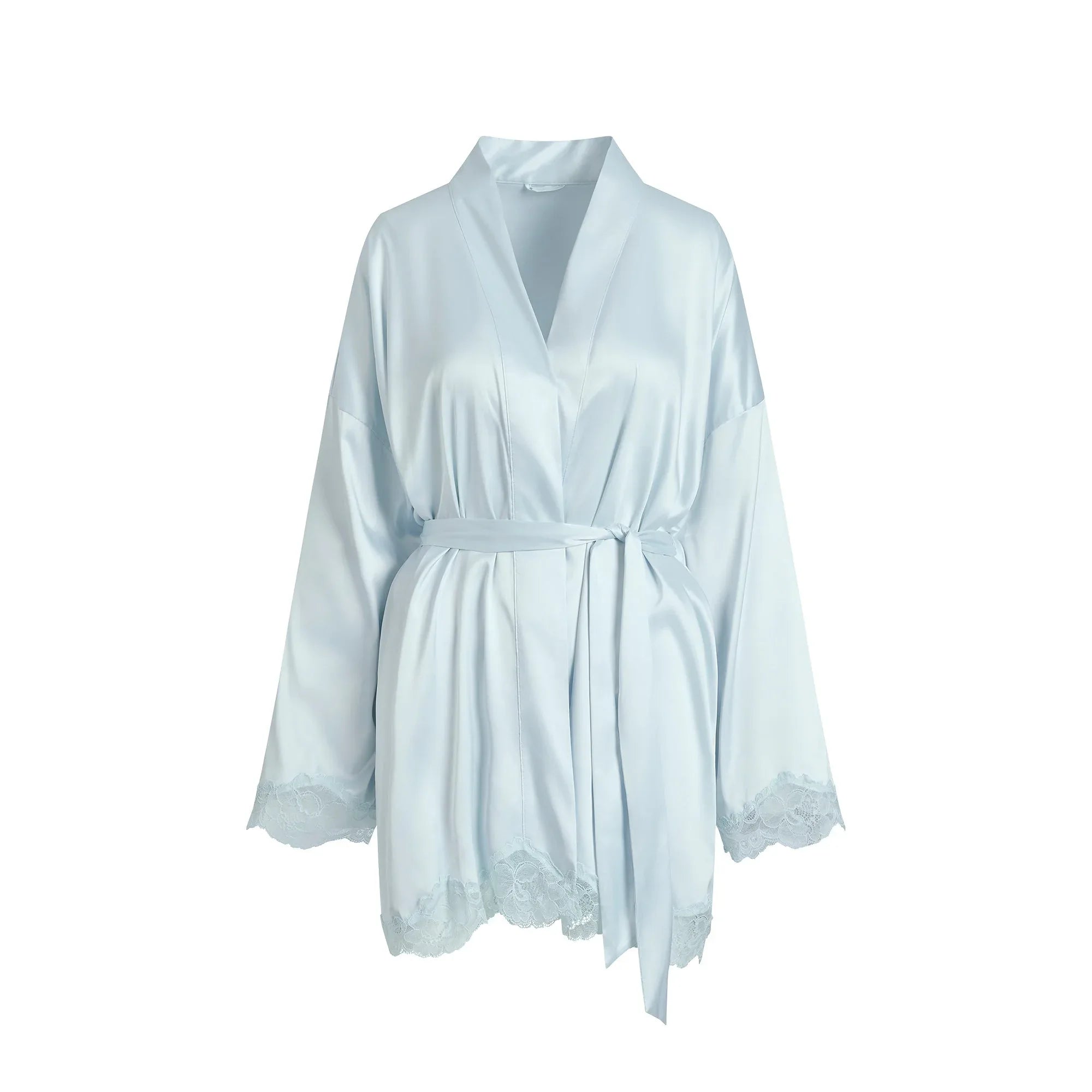 SKIMS WOVEN SHINE LACE ROBE | CLOUD - ROBE - My Suti