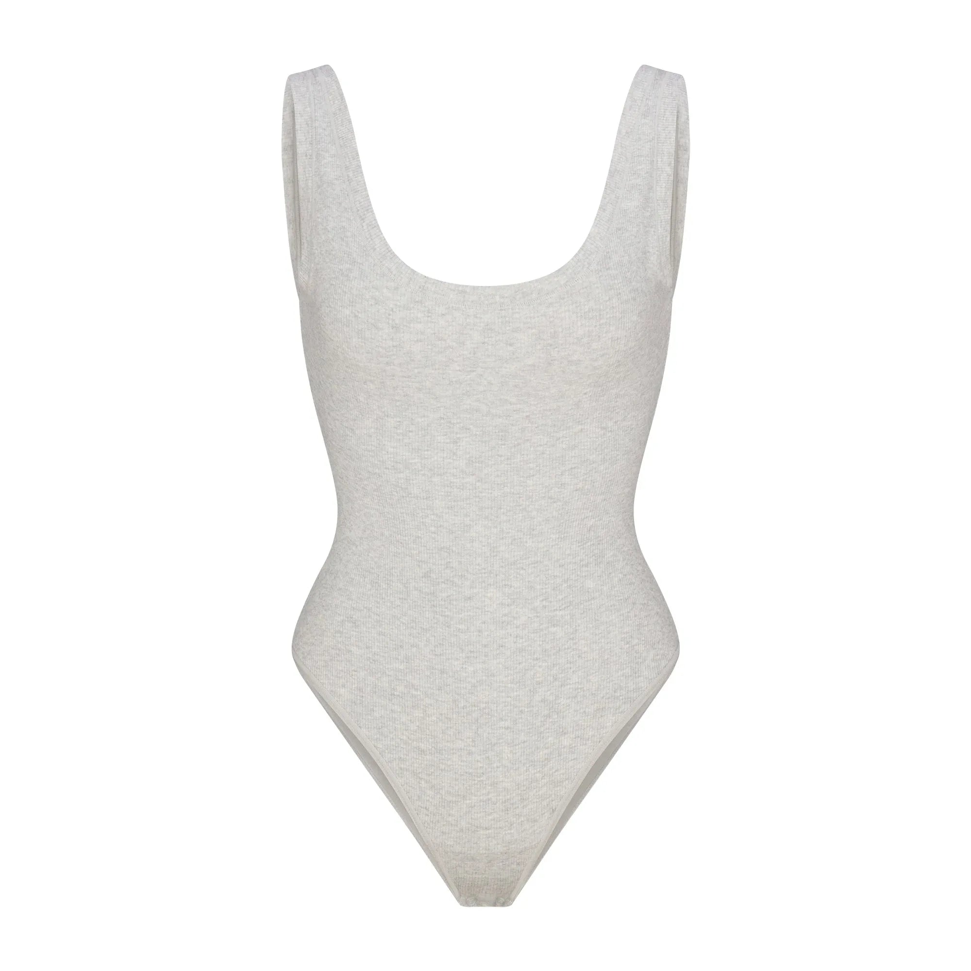 SKIMS COTTON RIB TANK BODYSUIT | LIGHT HEATHER GREY - BODYSUIT - My Suti