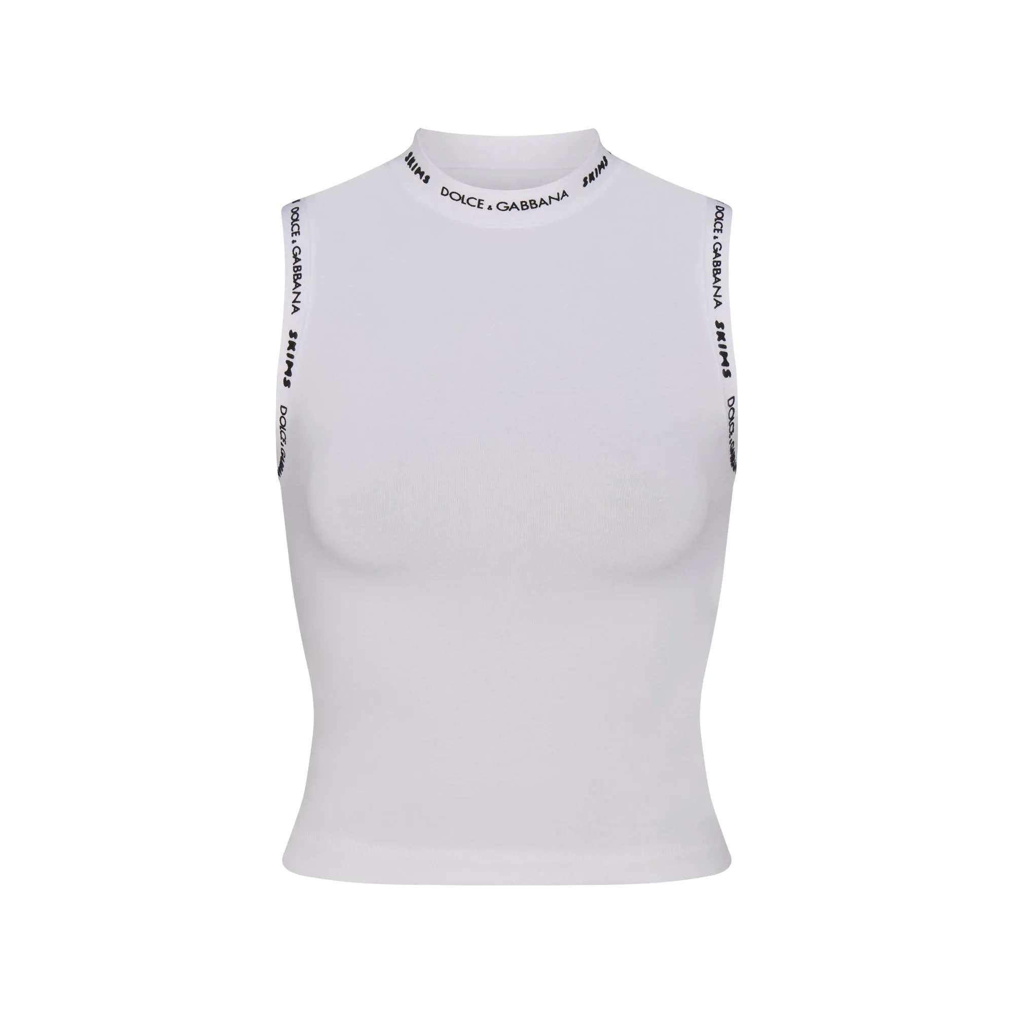 SKIMS COTTON JERSEY MOCK NECK TANK | SNOW - TİŞÖRT - My Suti