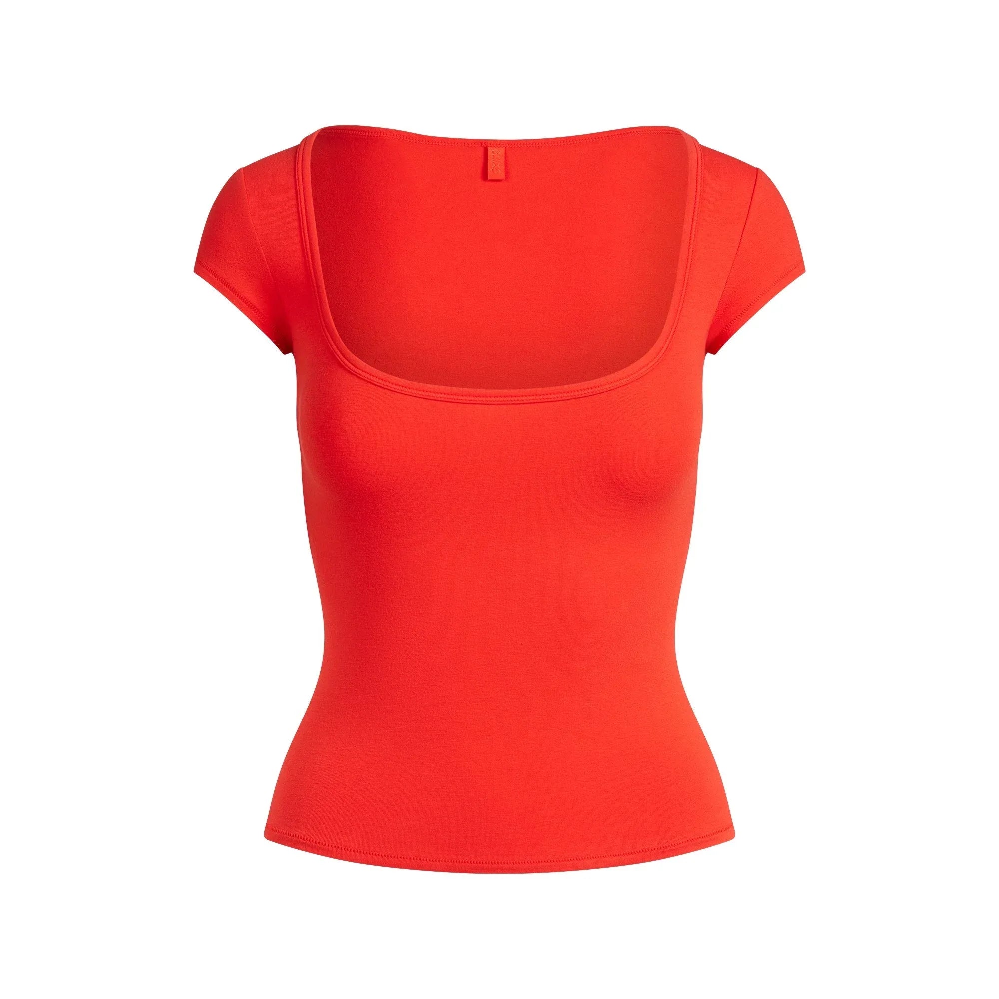 SKIMS COTTON JERSEY SCOOP NECK T-SHIRT | RUBY - TİŞÖRT - My Suti