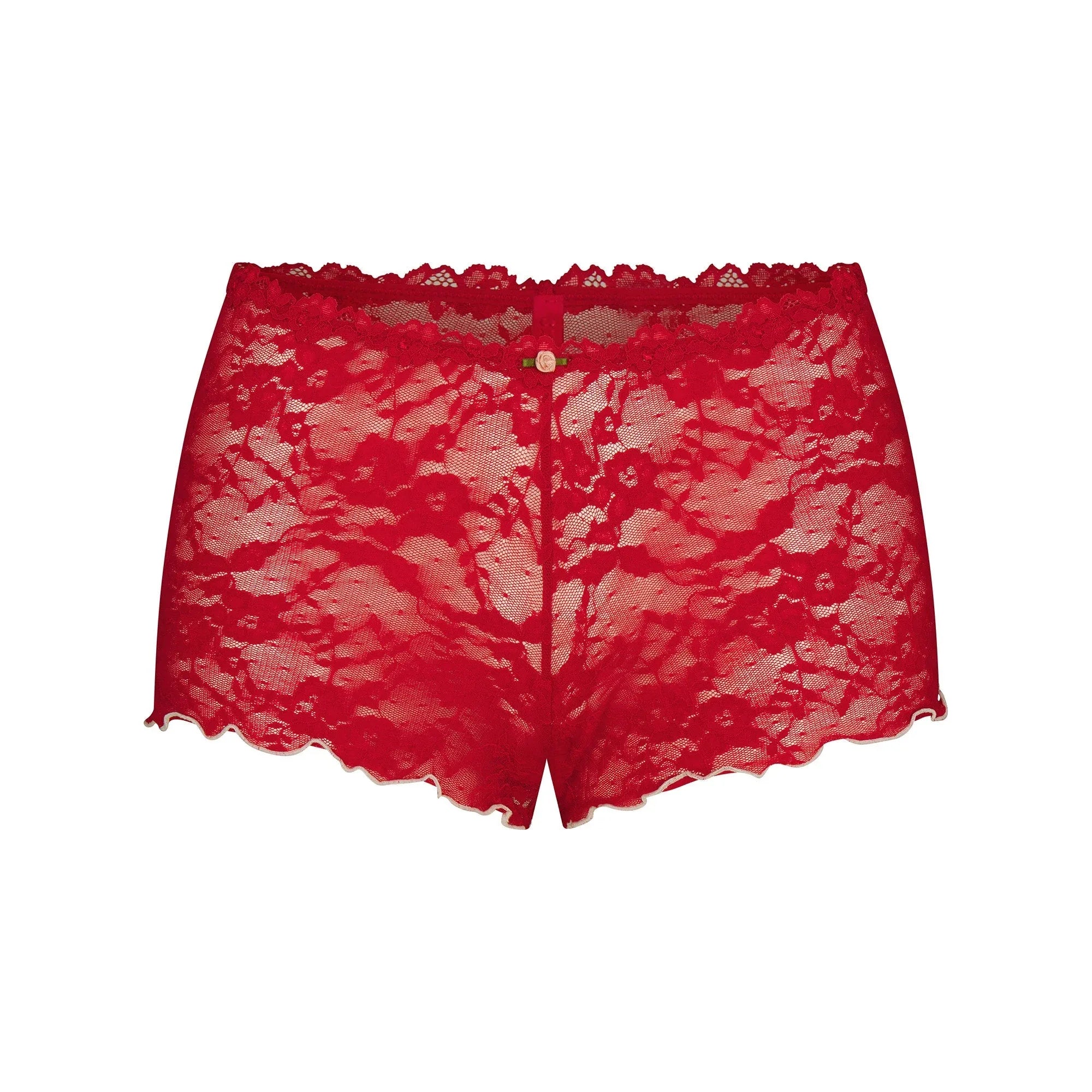 SKIMS STRETCH LACE TRIANGLE CAMI AND SHORT SET | CRANBERRY - TAKIM - My Suti