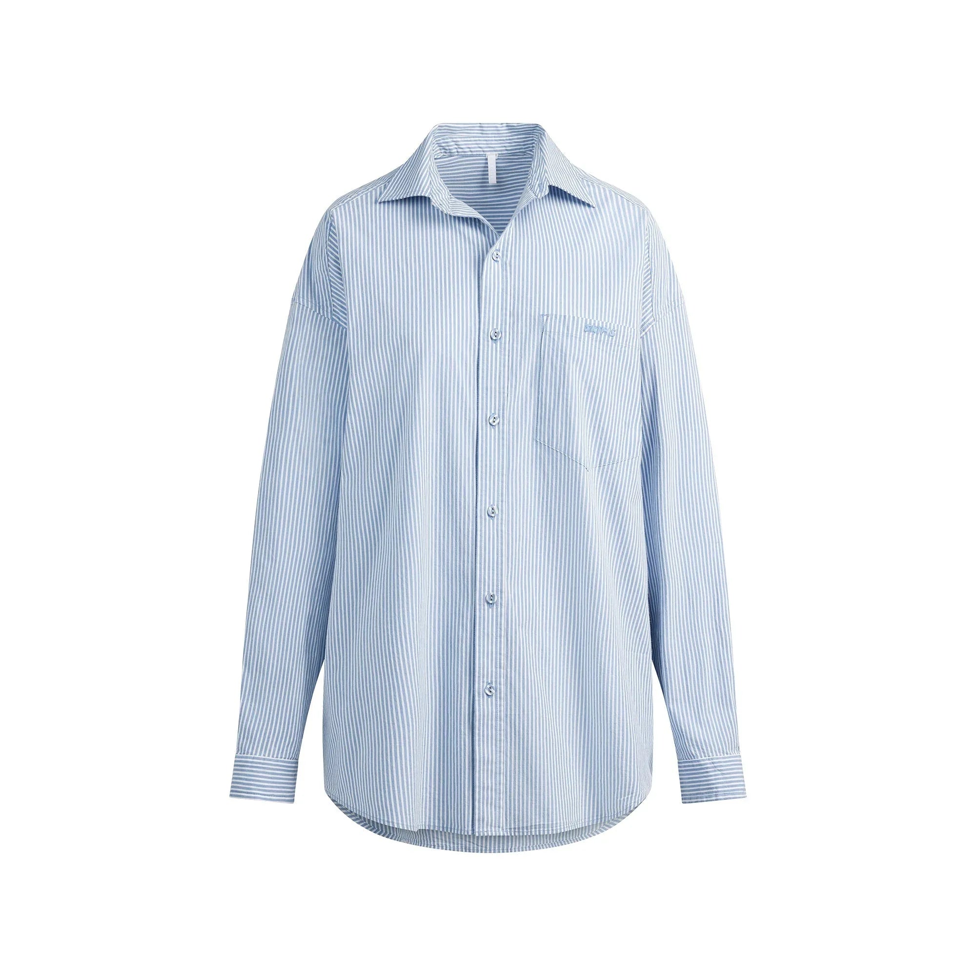 SKIMS COTTON POPLIN OVERSIZED SLEEP SET | CADET STRIPE - PİJAMA TAKIMI - My Suti