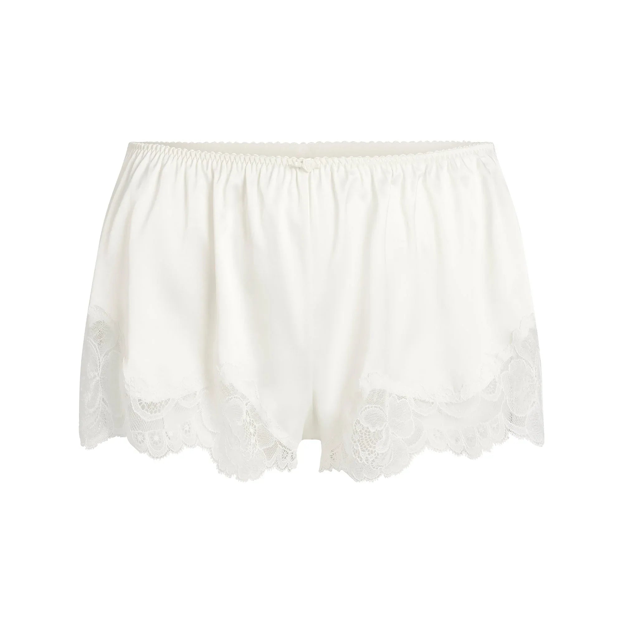 SKIMS WOVEN SHINE LACE BABYDOLL AND SHORT SET | IVORY - TAKIM - My Suti