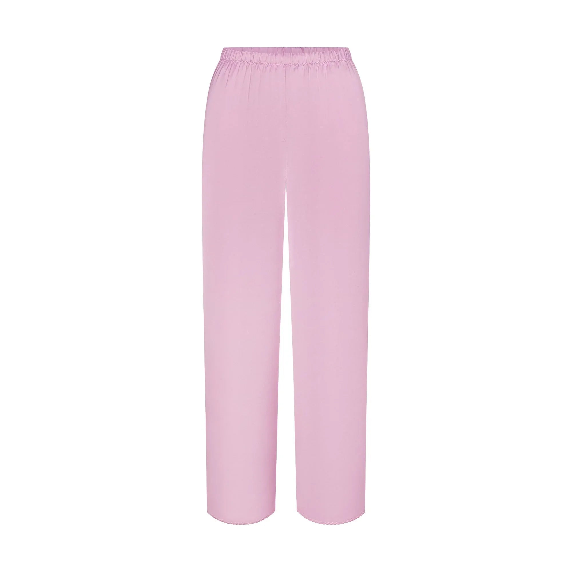 SKIMS WOVEN SHINE LONG SLEEP SET | PINK ROSE - PİJAMA TAKIMI - My Suti