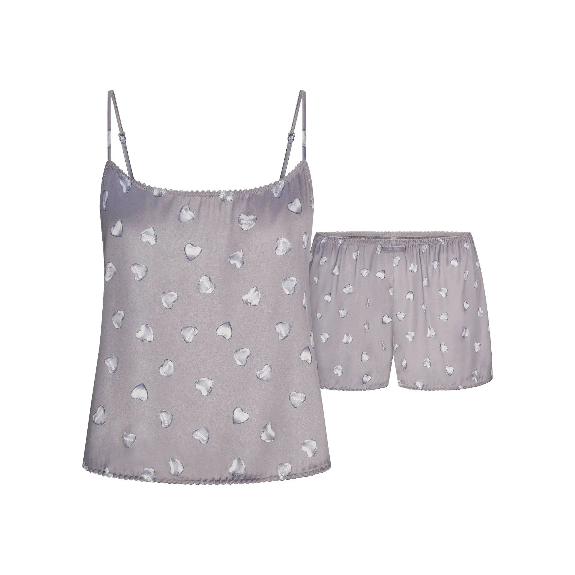 SKIMS WOVEN SHINE CAMI AND SHORT SLEEP SET | MIRROR BALLOON PRINT - PİJAMA TAKIMI - My Suti