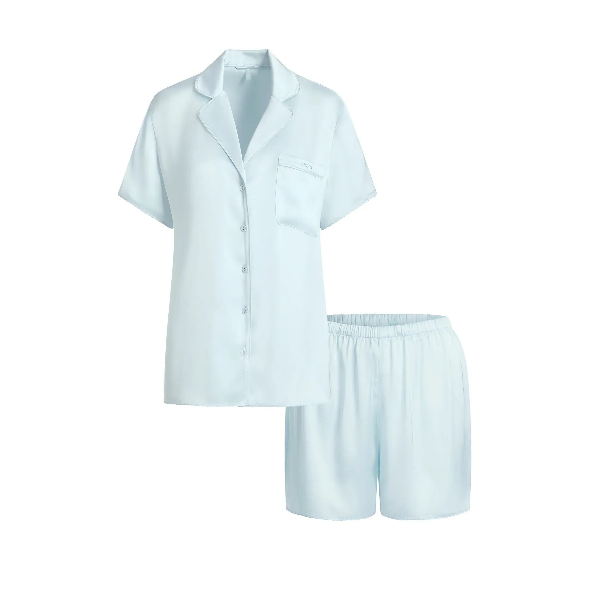 SKIMS WOVEN SHINE SHORT SLEEP SET | CLOUD - PİJAMA TAKIMI - My Suti