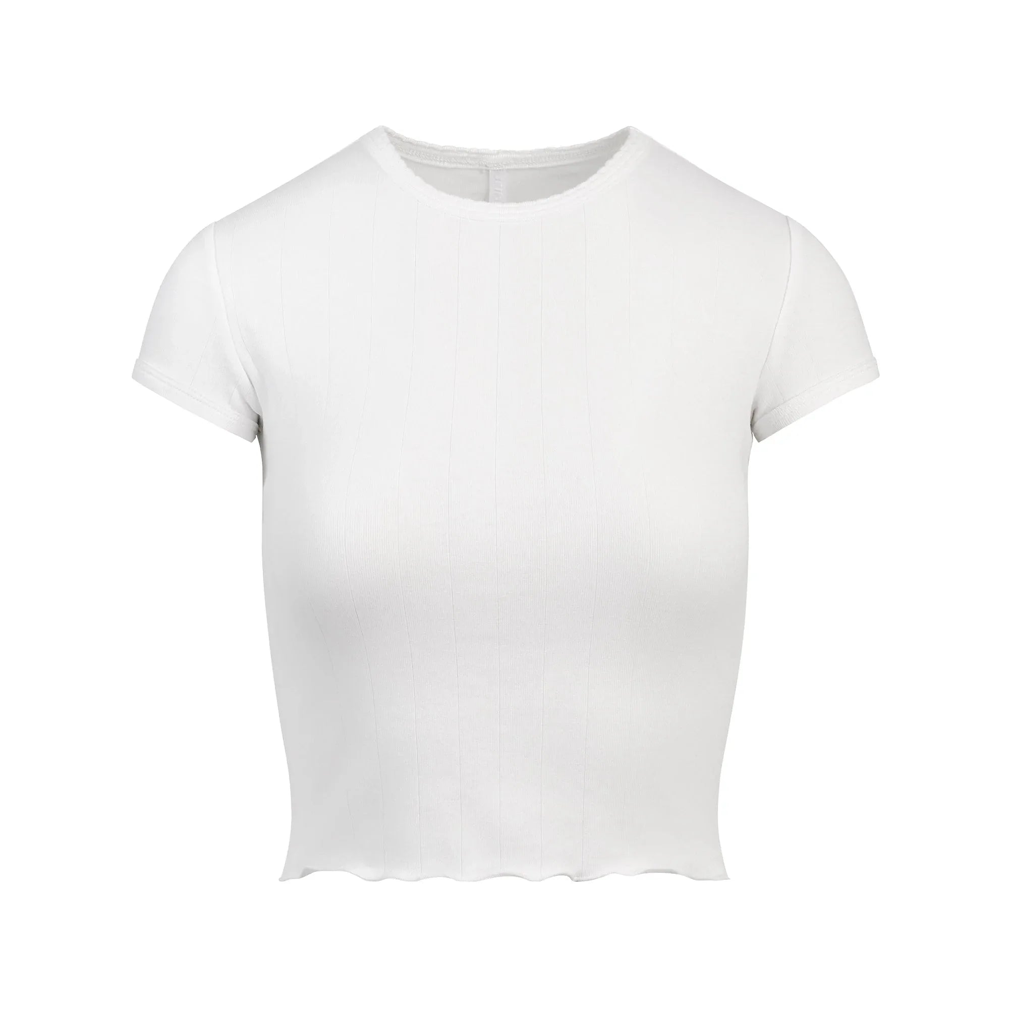 SKIMS DROP NEEDLE POINTELLE BABY TEE | SNOW - TİŞÖRT - My Suti