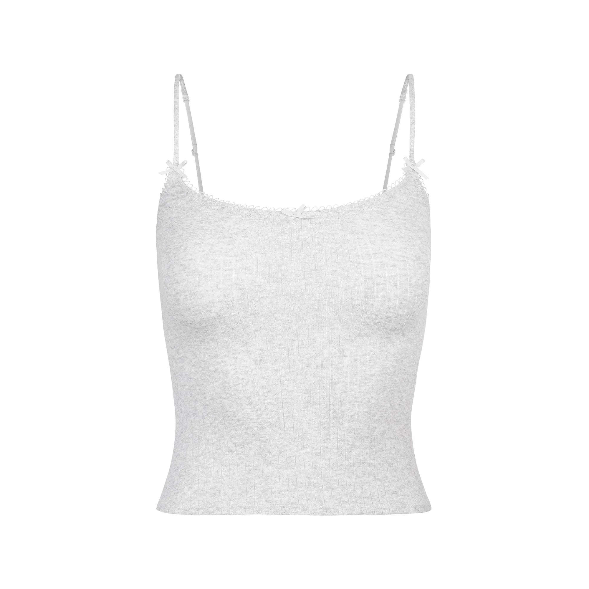 SKIMS POINTELLE CAMI | LIGHT HEATHER GREY - TİŞÖRT - My Suti