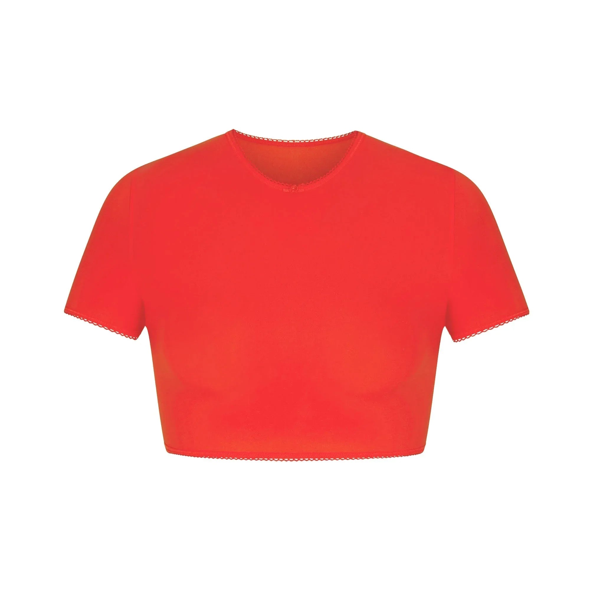 SKIMS FITS EVERYBODY PICOT SUPER CROPPED T-SHIRT | RUBY - TİŞÖRT - My Suti