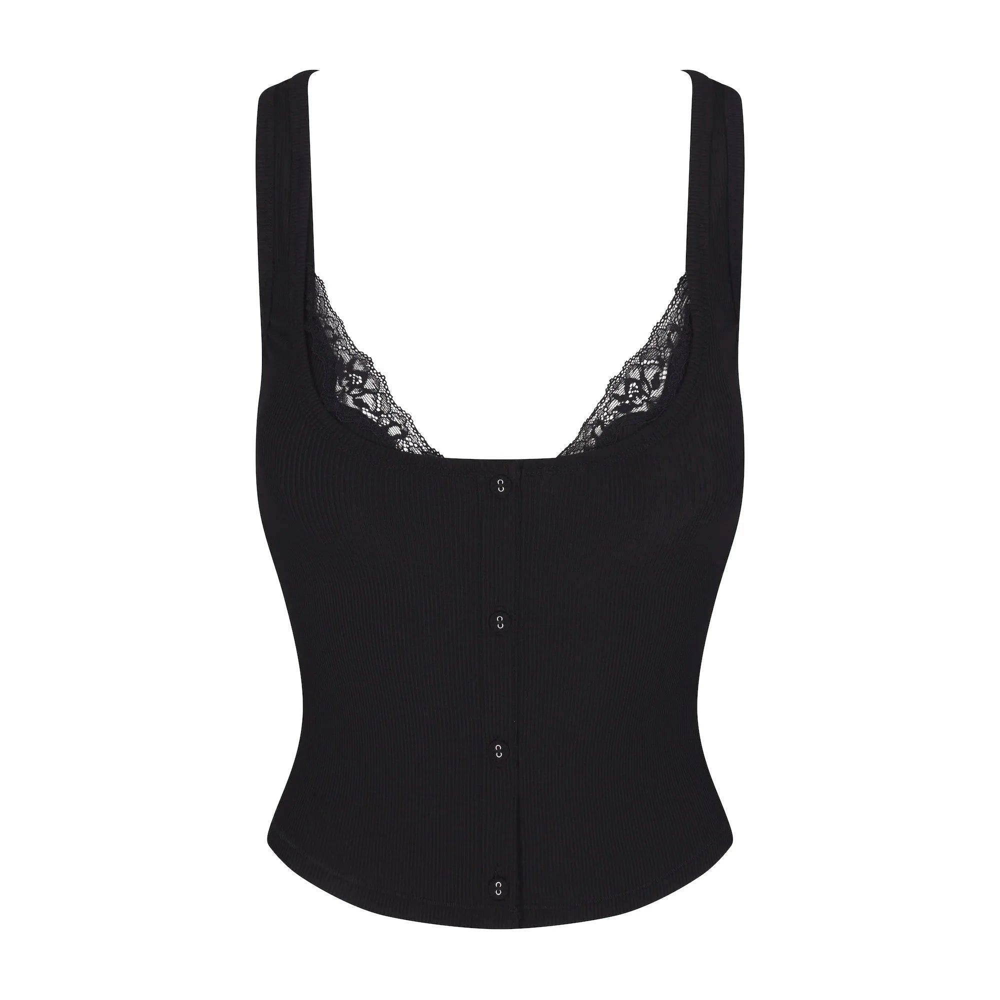 SKIMS SOFT LOUNGE LACE TANK WITH BRALETTE | ONYX - TİŞÖRT - My Suti