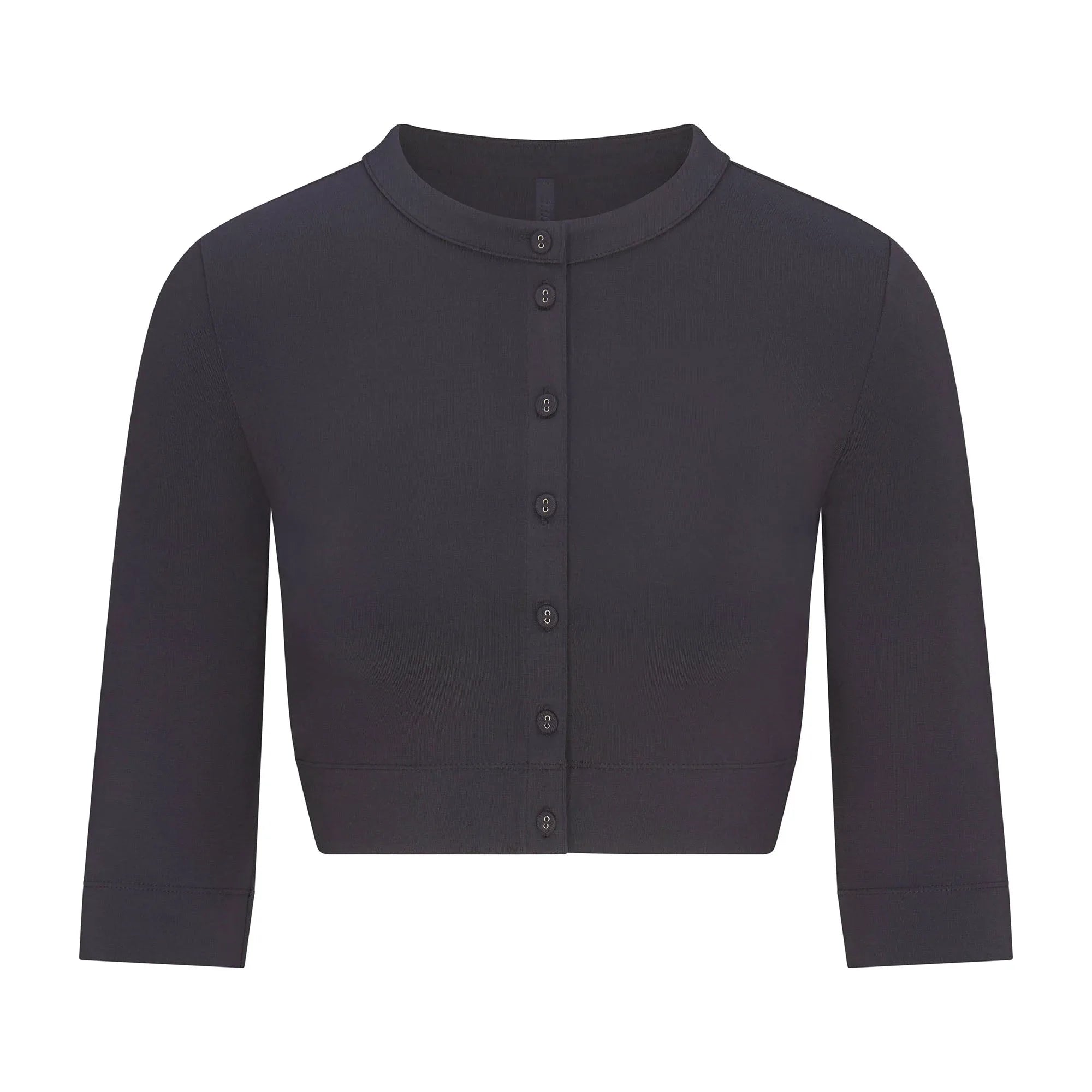 SKIMS SMOOTH LAYERS CROPPED CARDIGAN | GRAPHITE - HIRKA - My Suti