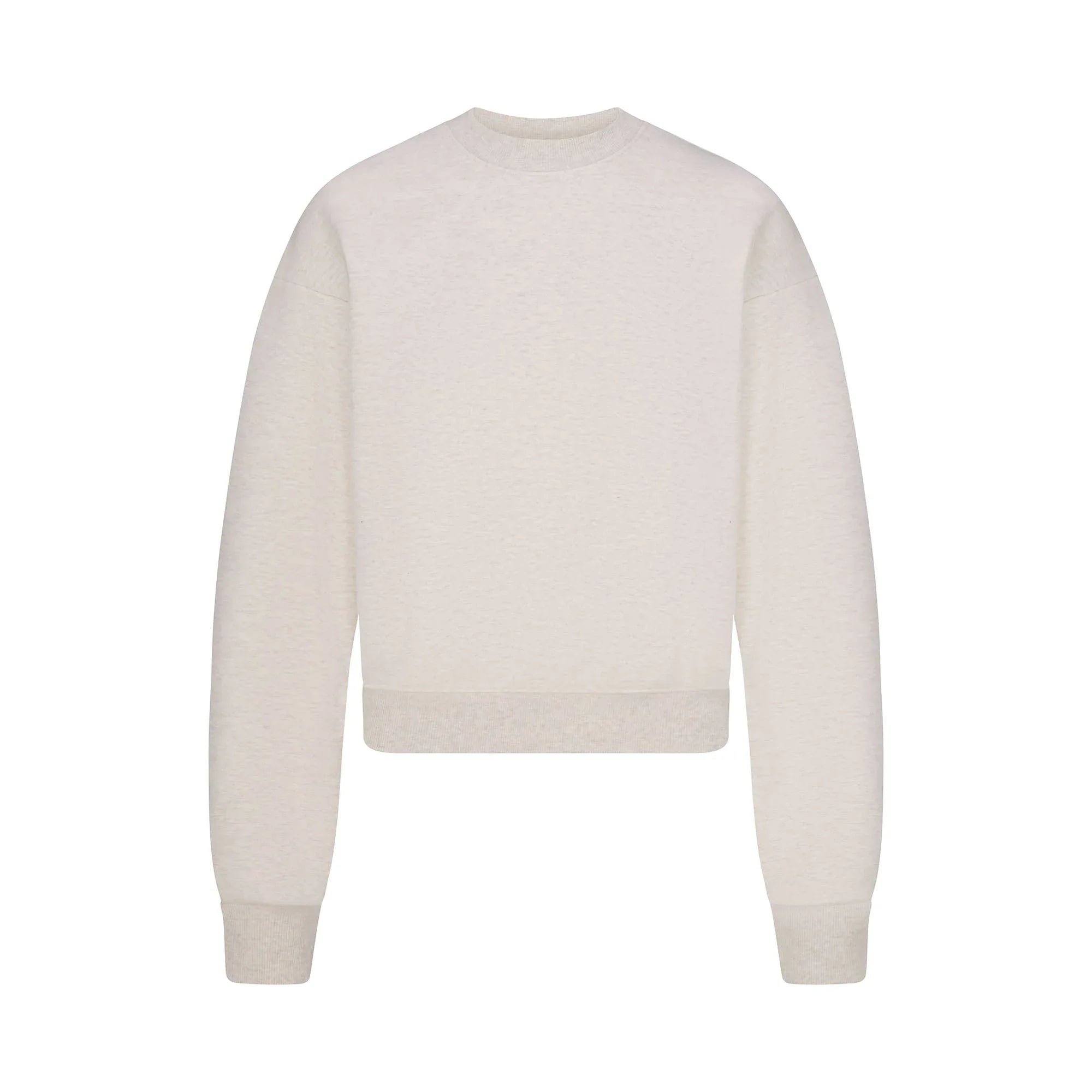 SKIMS COTTON FLEECE CREWNECK | HEATHER OATMEAL - KAZAK - My Suti