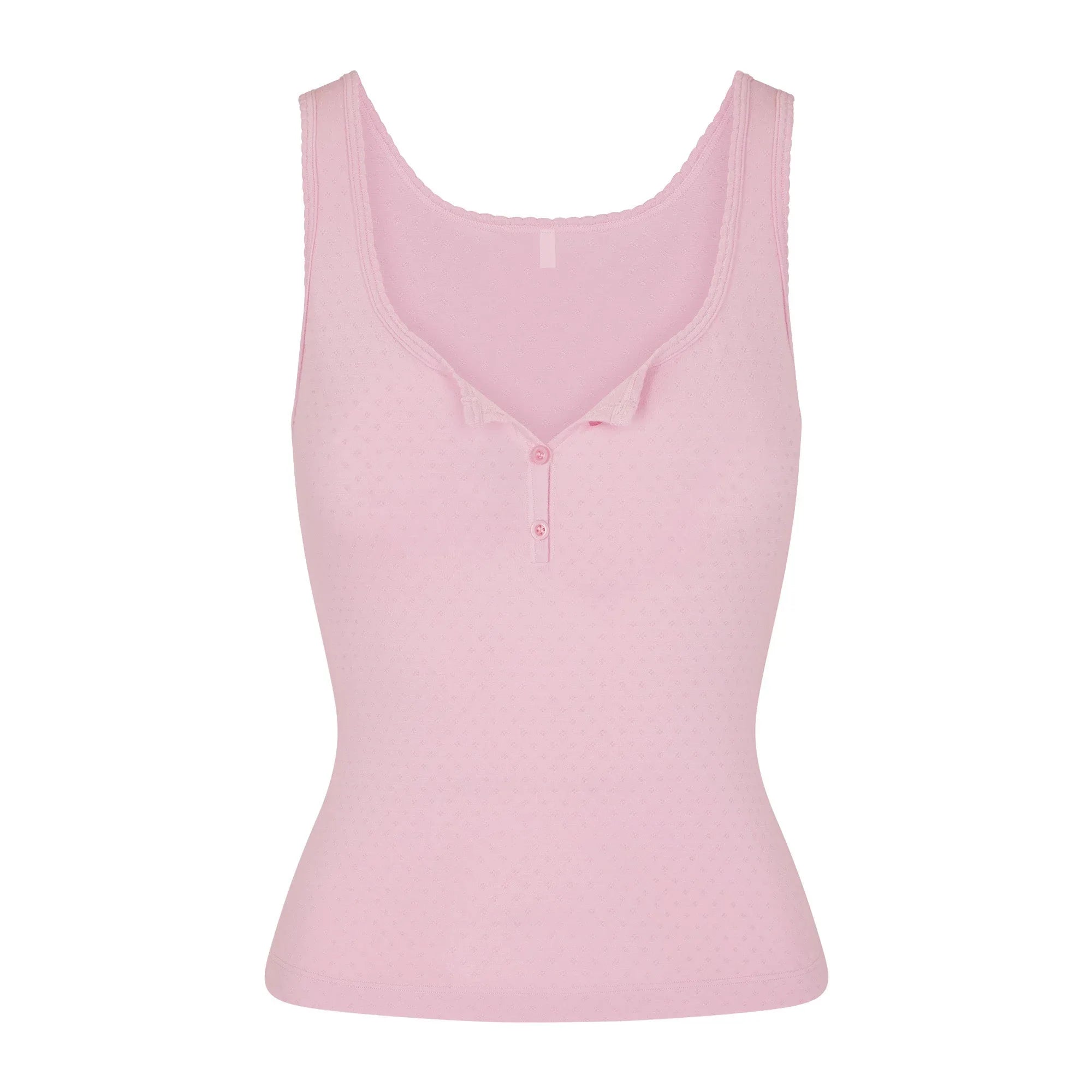 SKIMS MICRO POINTELLE HENLEY TANK | BABY PINK - TİŞÖRT - My Suti