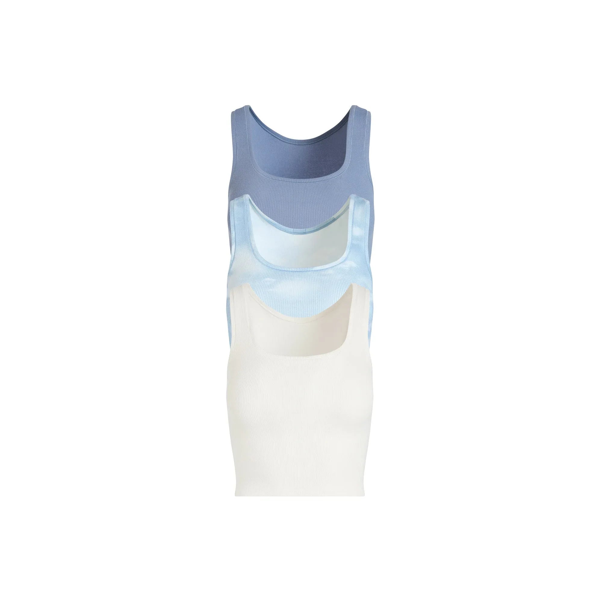 SKIMS COTTON RIB TANK 3-PACK | BLUE QUARTZ CLOUD MULTI - TİŞÖRT - My Suti