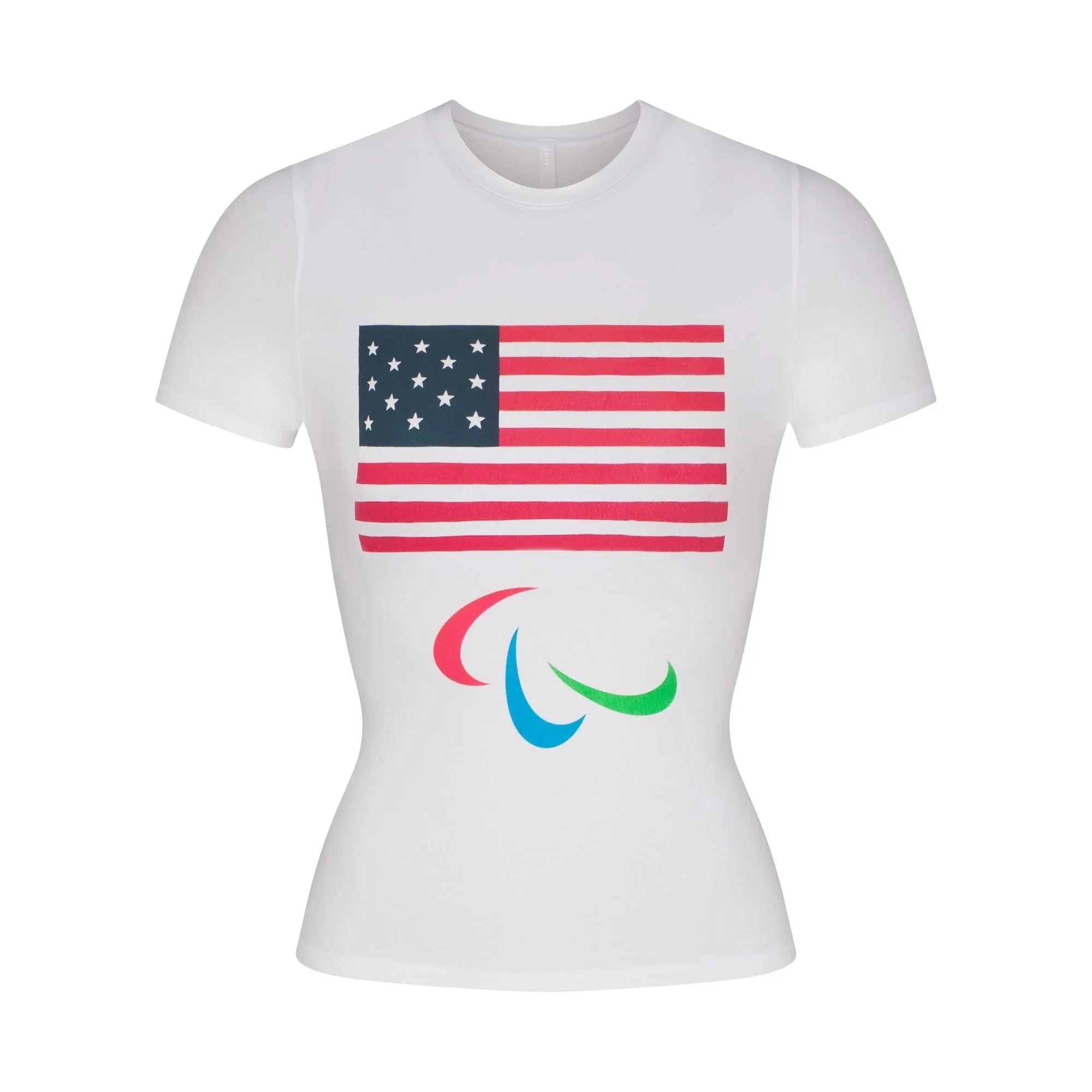 SKIMS FOR TEAM USA COTTON JERSEY PARALYMPIC T-SHIRT | WHITE - TİŞÖRT - My Suti