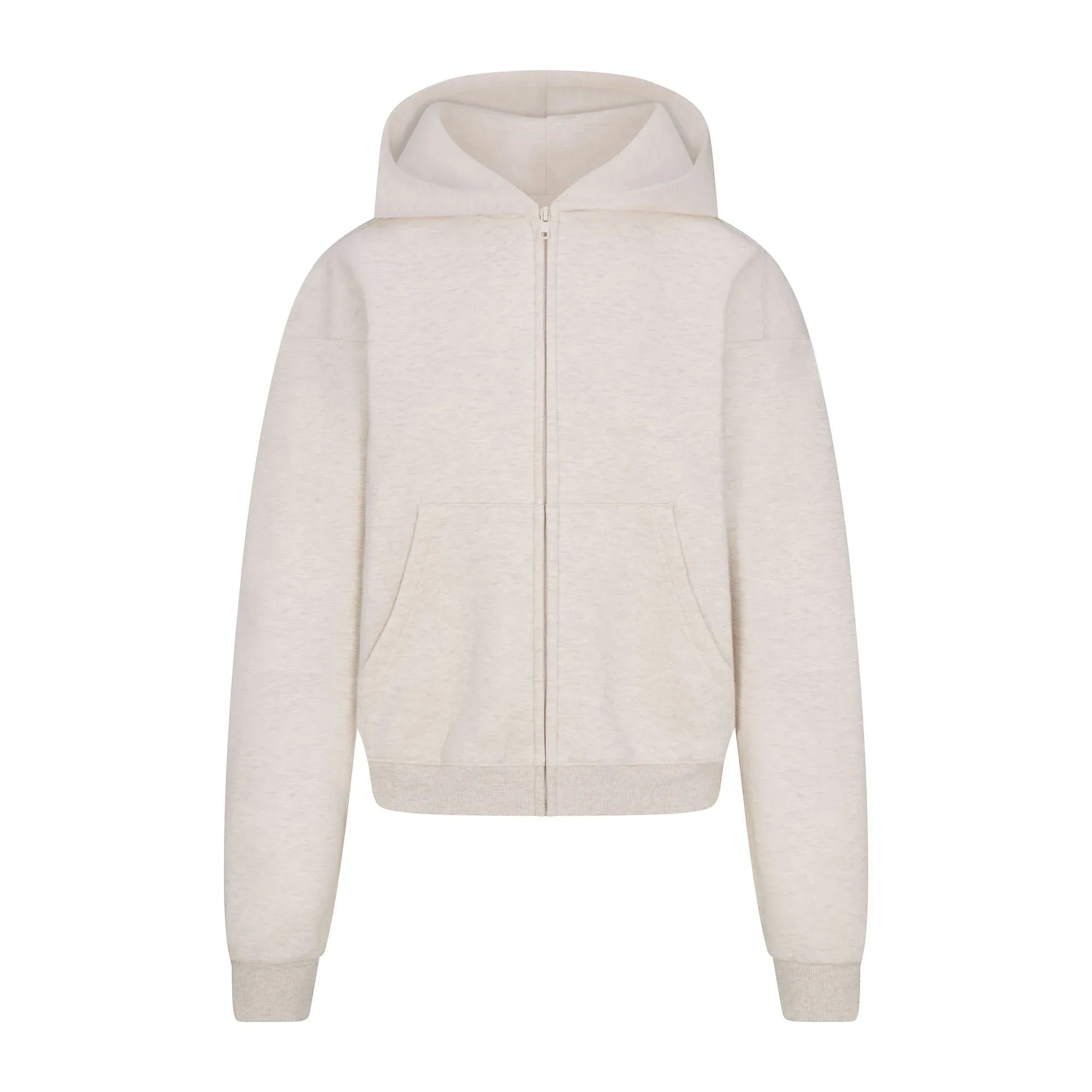 SKIMS COTTON FLEECE ZIP UP HOODIE | HEATHER OATMEAL - KAPŞONLU SWEATSHIRT - My Suti