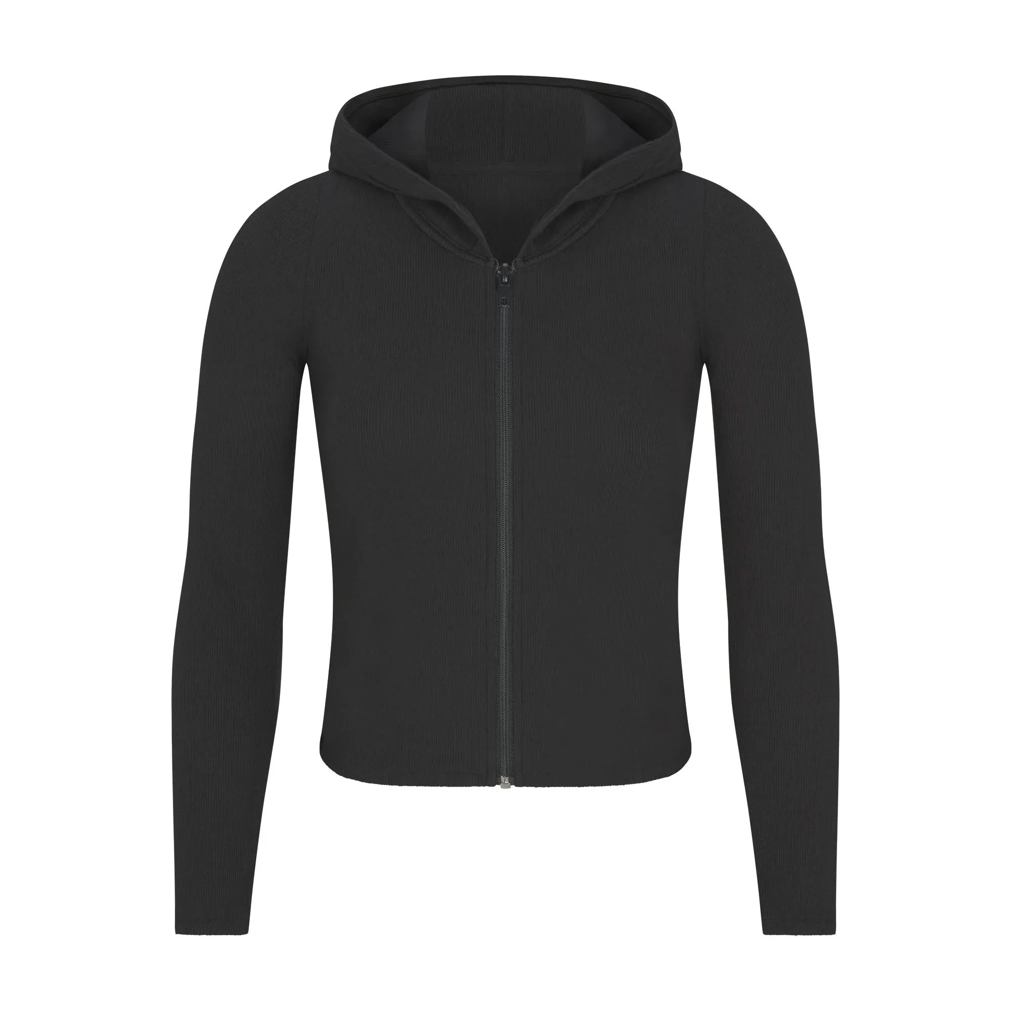 SKIMS COTTON RIB ZIP UP HOODIE | SOOT - KAPŞONLU ÜST - My Suti