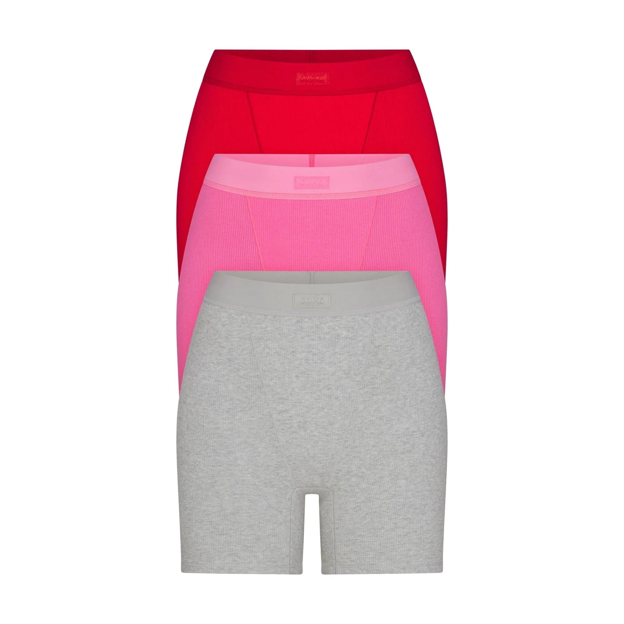 SKIMS COTTON RIB BOXER 3-PACK | SUGAR PINK MULTI - KUTU - My Suti