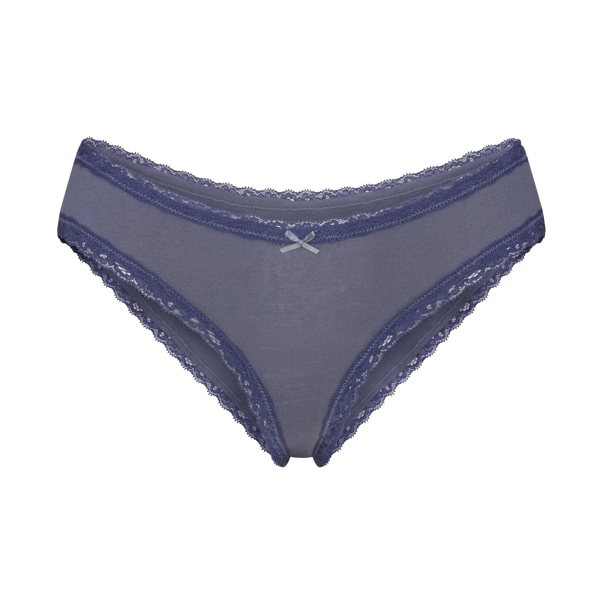 SKIMS LIGHTWEIGHT COTTON LACE BRIEF | STEEL BLUE - KÜLOT - My Suti