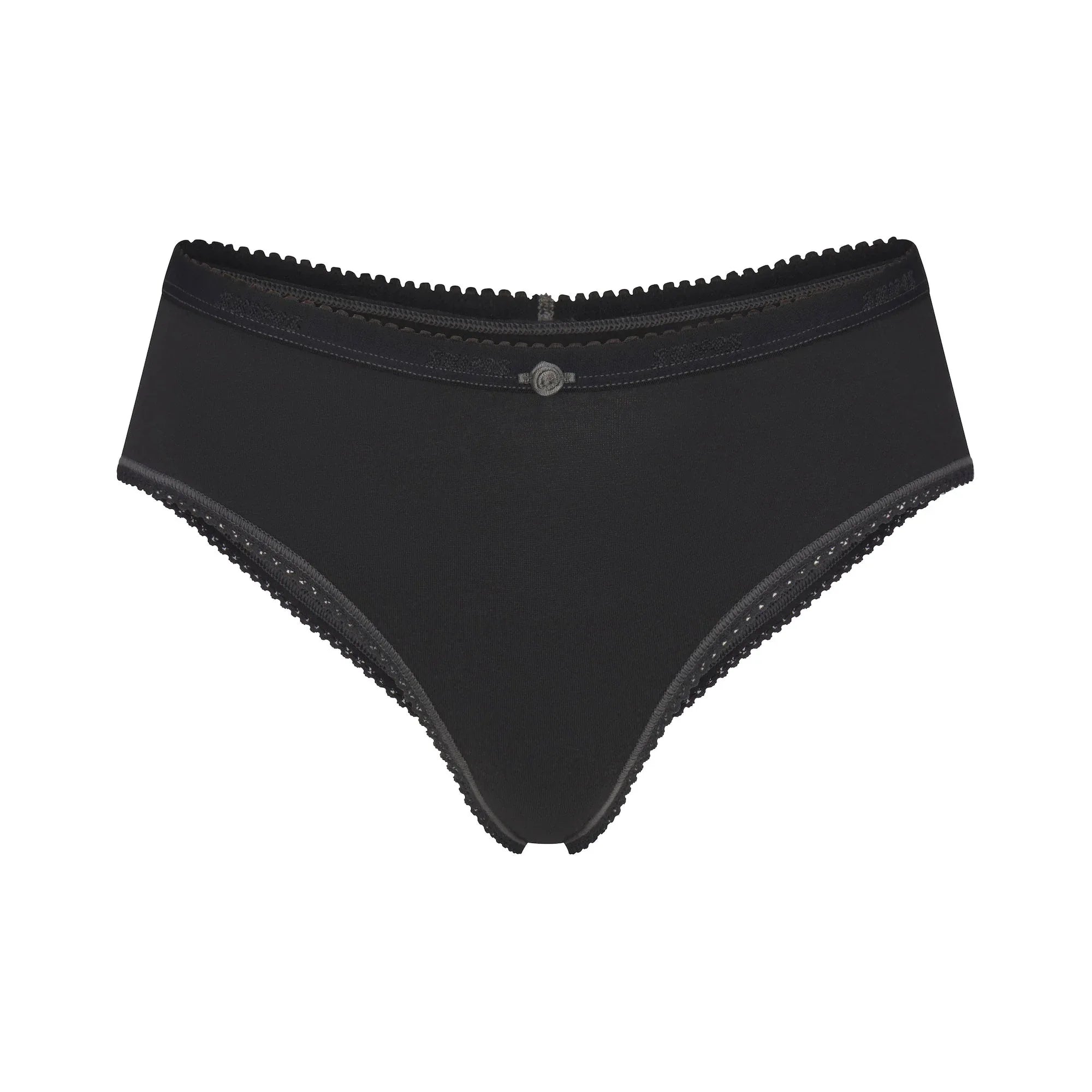 SKIMS LIGHTWEIGHT COTTON LOGO PICOT HIPSTER | SOOT - HİPSTER - My Suti