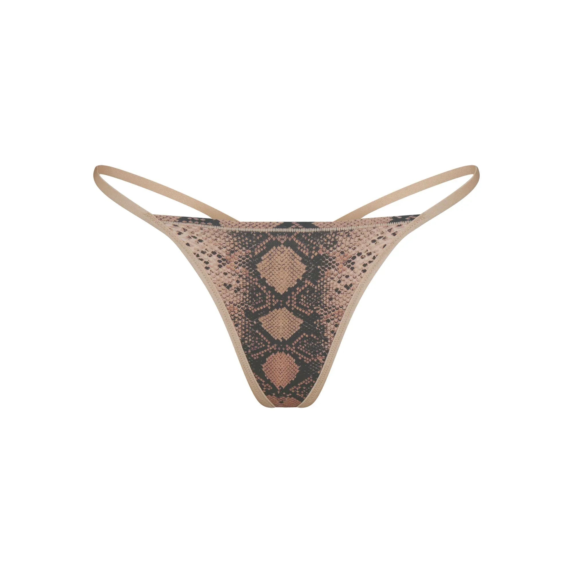 SKIMS FITS EVERYBODY T-STRING THONG | CLAY SNAKESKIN PRINT - TANGA - My Suti
