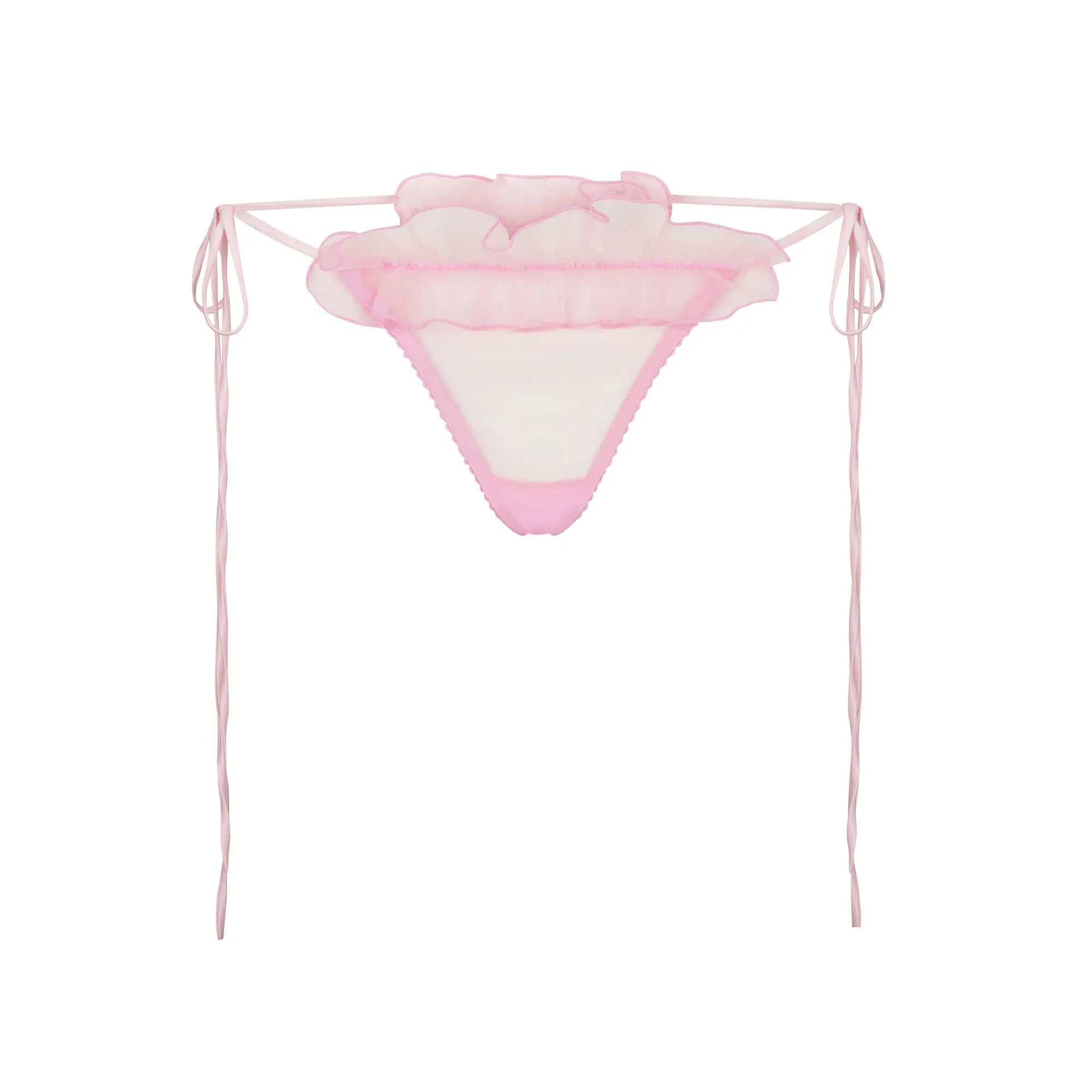 SKIMS EMBROIDERED TULLE TIE BRALETTE AND THONG SET | BUBBLE GUM - SÜTYEN - My Suti