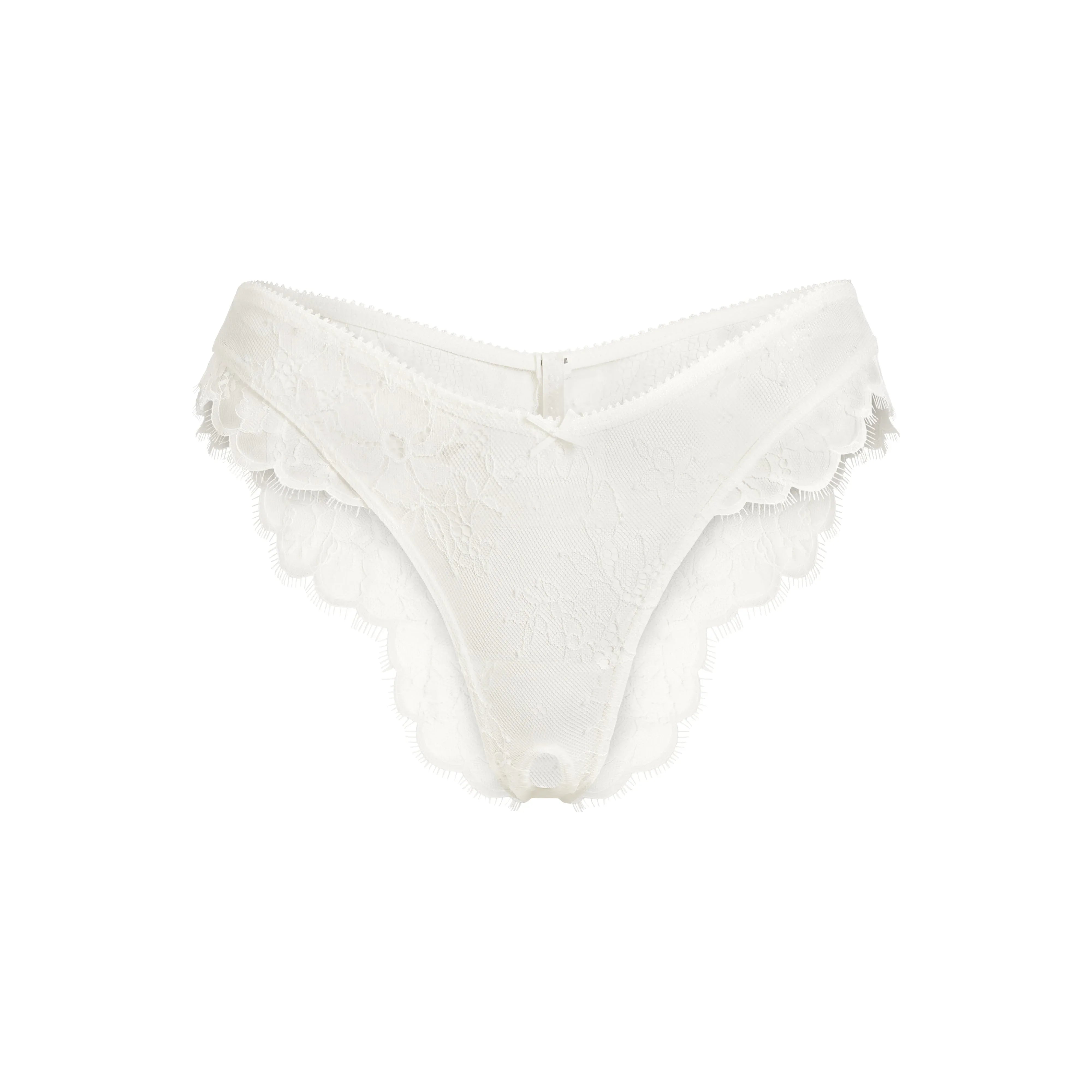 SKIMS ULTRA FINE LACE CROTCHLESS TANGA | MARBLE - TANGA - My Suti