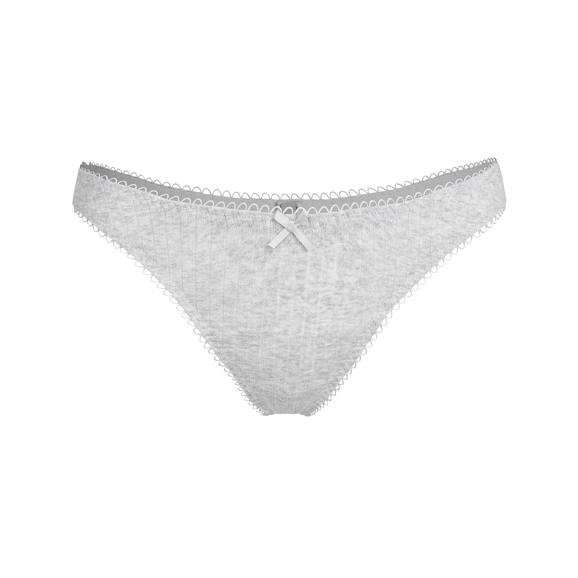 SKIMS POINTELLE DIPPED THONG | LIGHT HEATHER GREY - TANGA - My Suti
