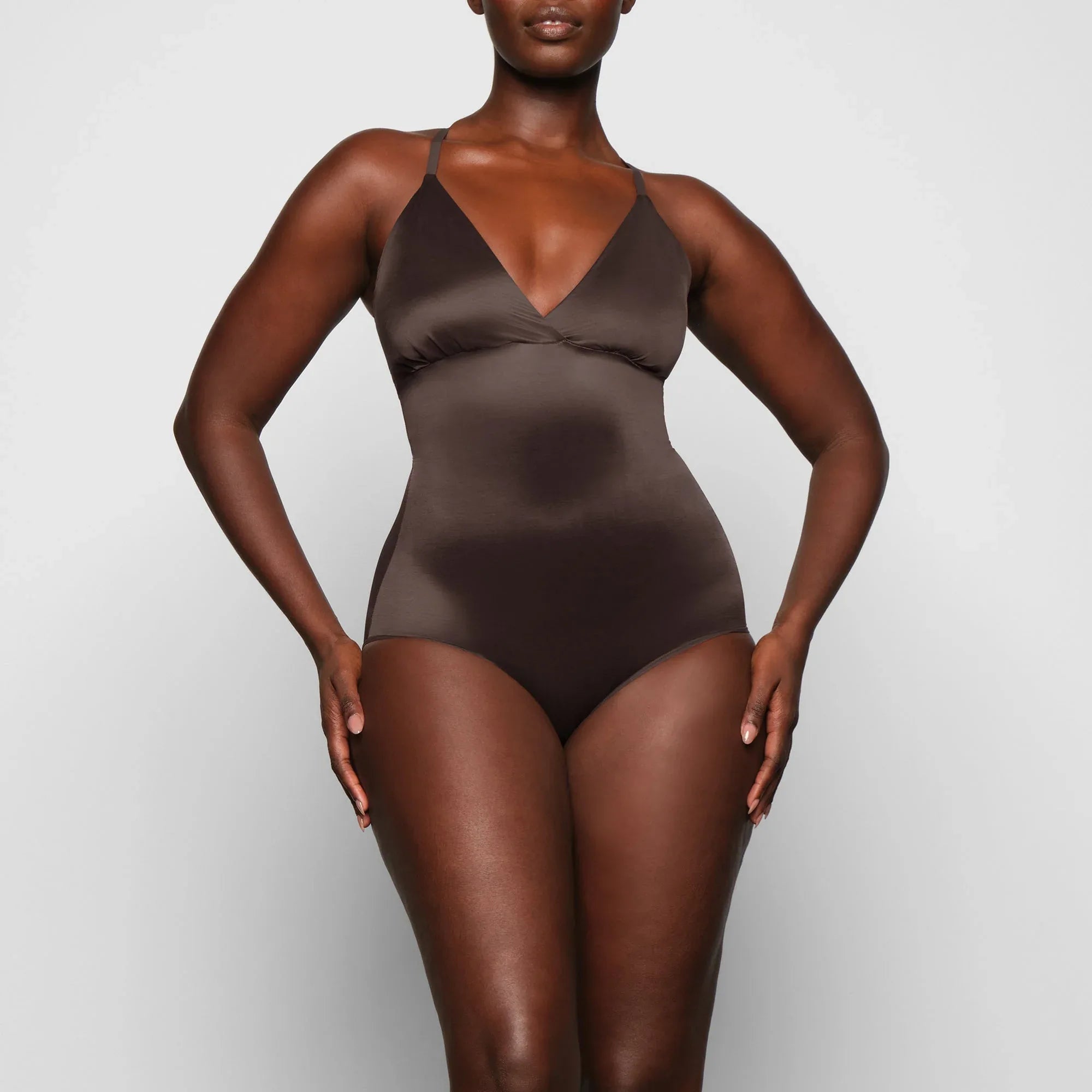 SKIMS SIMPLY BARE BODYSUIT BRIEF WITH SNAPS | ESPRESSO - BODY - My Suti
