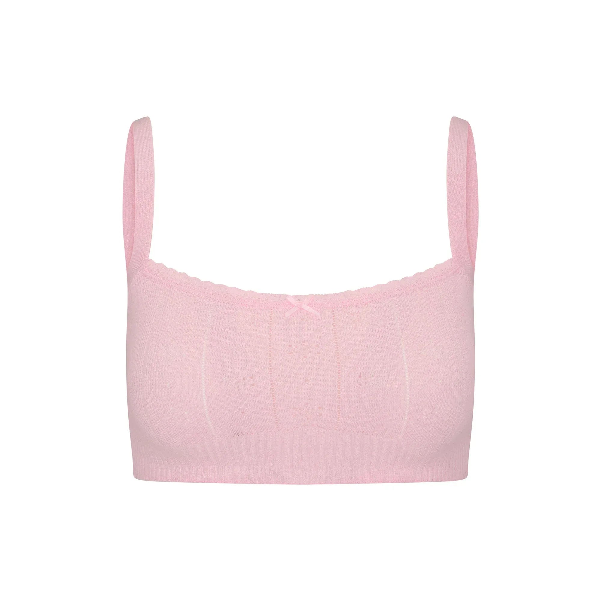 SKIMS SWEATER POINTELLE BRALETTE | BABY PINK - SÜTYEN - My Suti