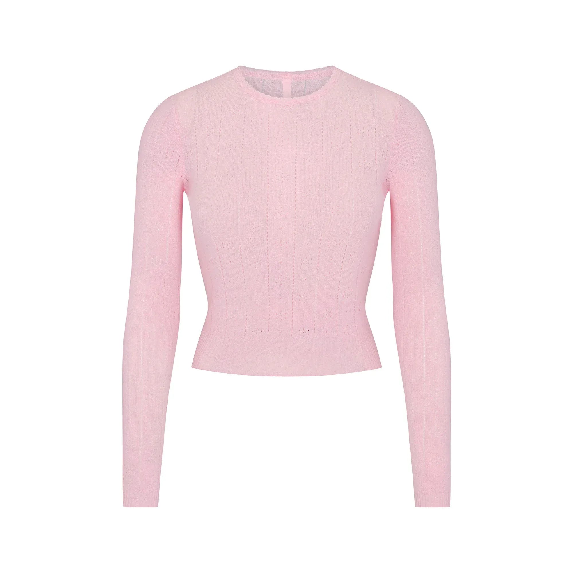SKIMS SWEATER POINTELLE LONG SLEEVE TOP | BABY PINK - ÜST - My Suti