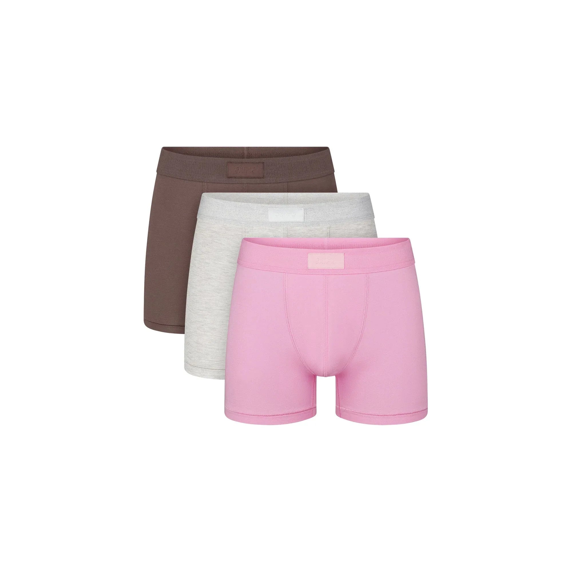 SKIMS COTTON MENS 3" BOXER BRIEF 3-PACK | BUBBLE GUM UMBER MULTI - KUTU KALIP ŞORT - My Suti