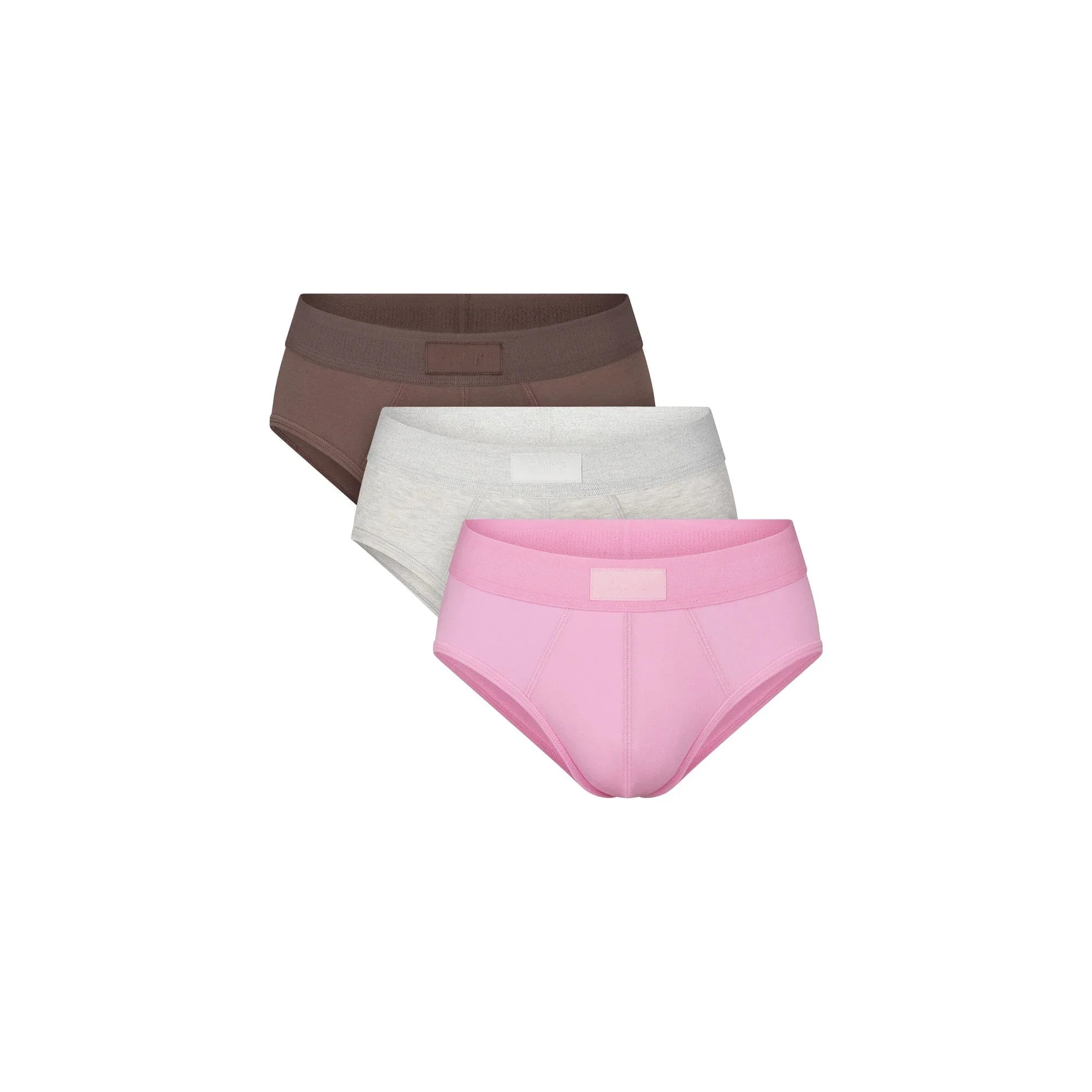 SKIMS COTTON MENS BRIEF 3-PACK | BUBBLE GUM UMBER MULTI - KÜLOT - My Suti