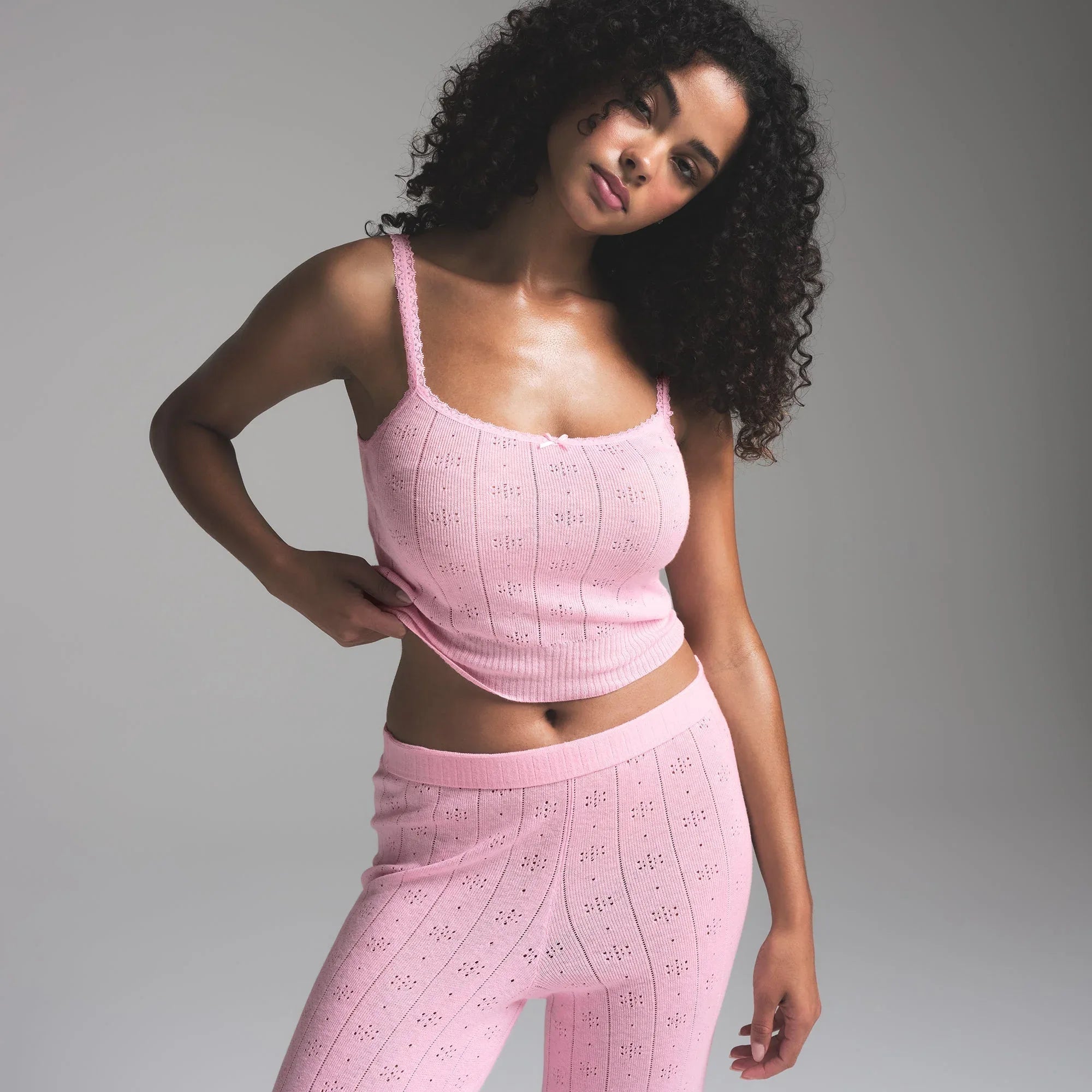 SKIMS SWEATER POINTELLE CAMI | BABY PINK - TİŞÖRT - My Suti