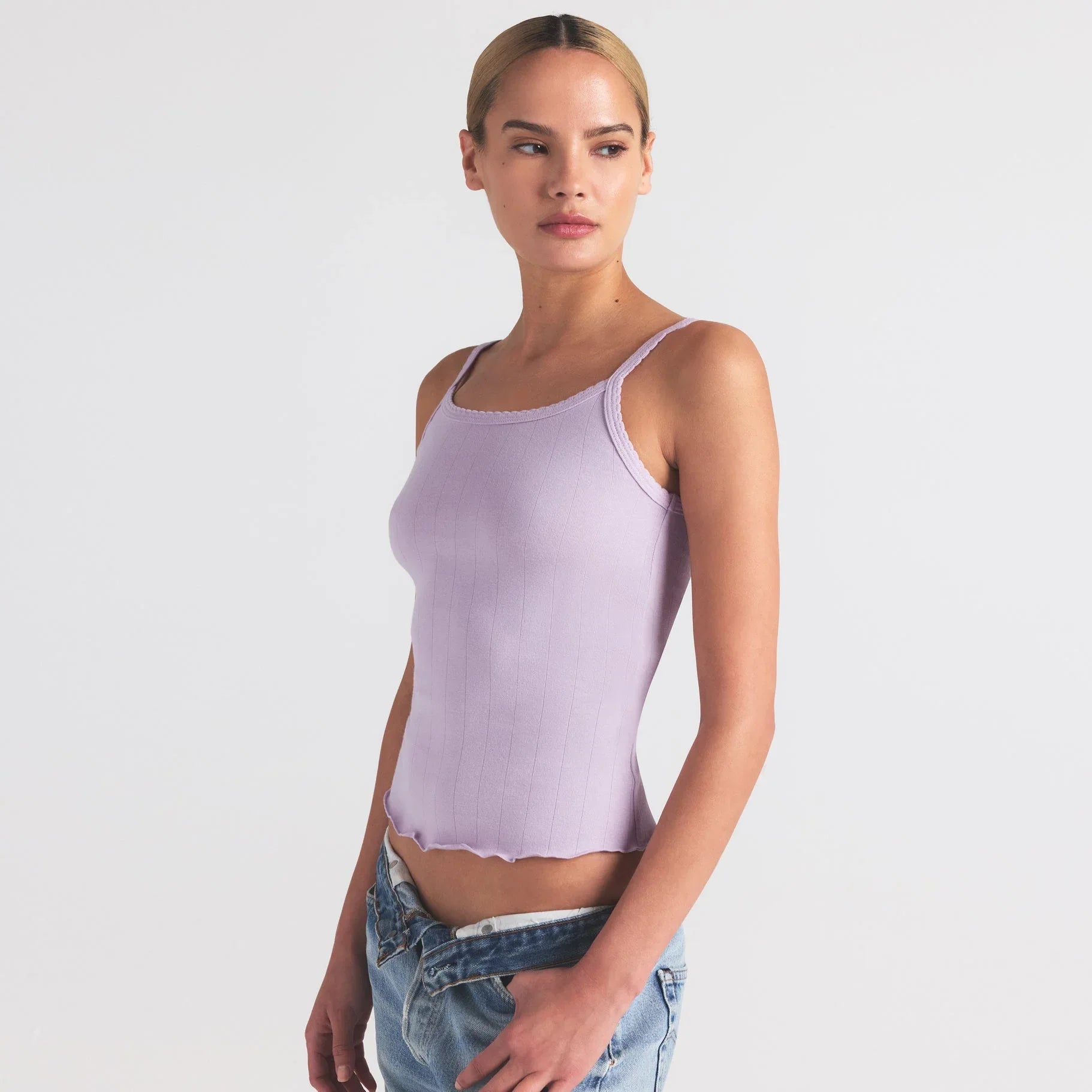 SKIMS DROP NEEDLE POINTELLE LONG CAMI | WISTERIA - TİŞÖRT - My Suti
