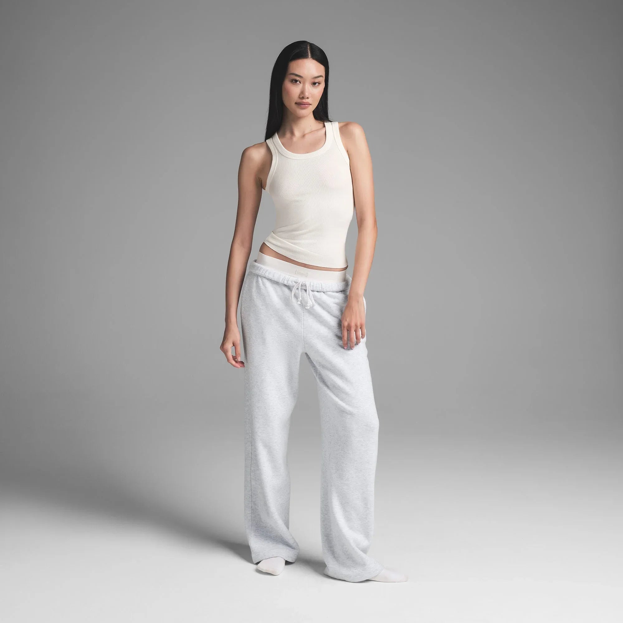 SKIMS COTTON RIB SCOOP NECK TANK | MARBLE - TİŞÖRT - My Suti