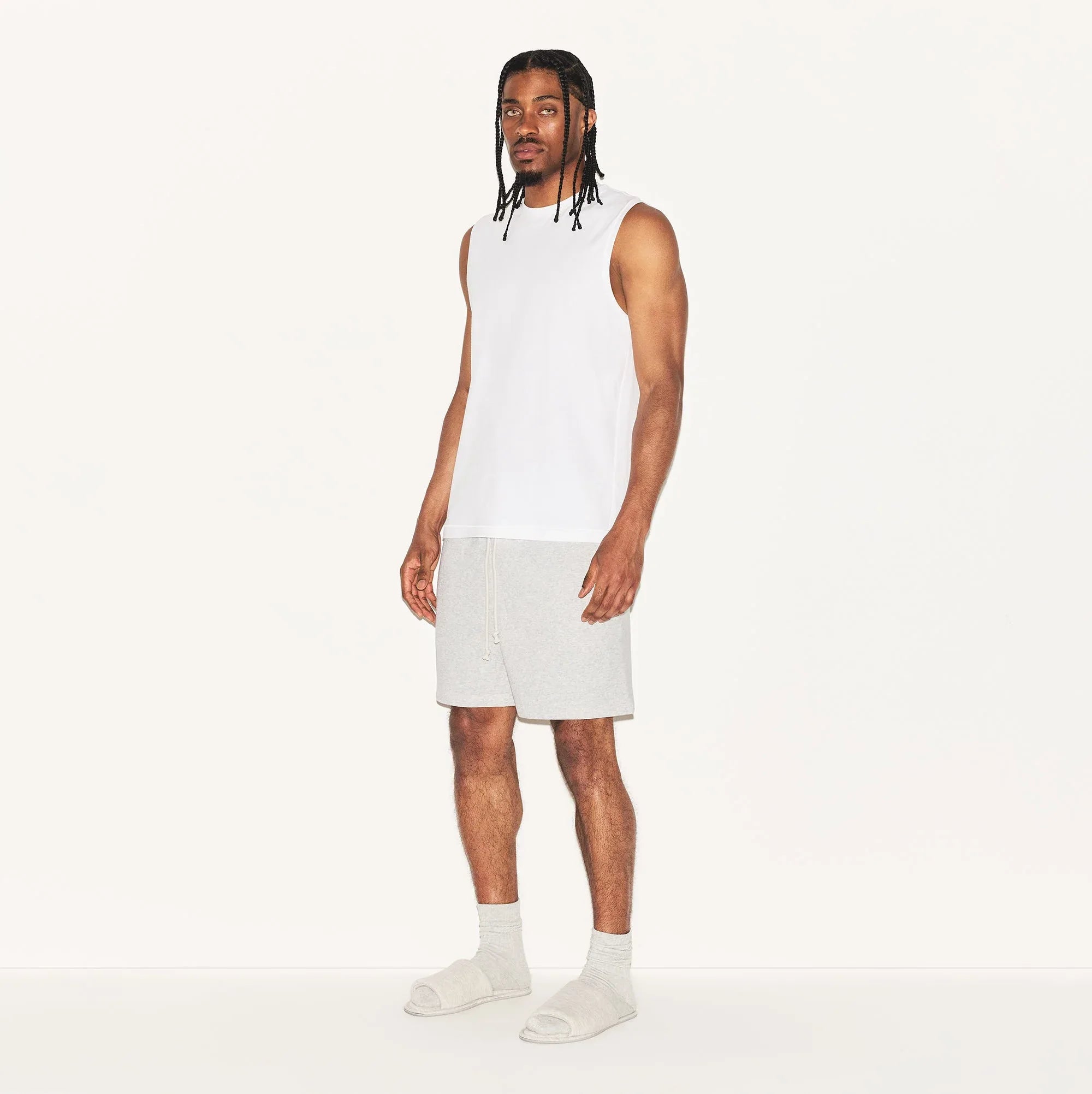 SKIMS COTTON MENS RELAXED SLEEVELESS SHIRT | CHALK - GÖMLEK - My Suti